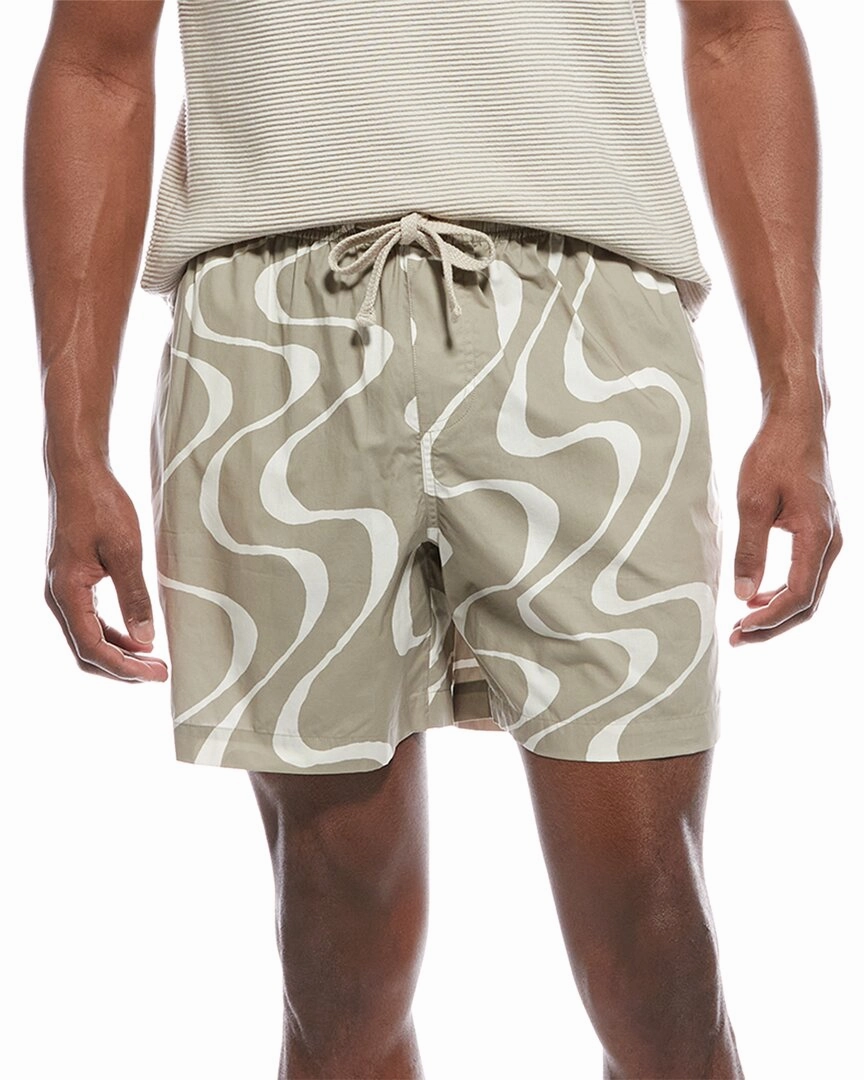 FRAME Denim Abstract Wave Graphic Short