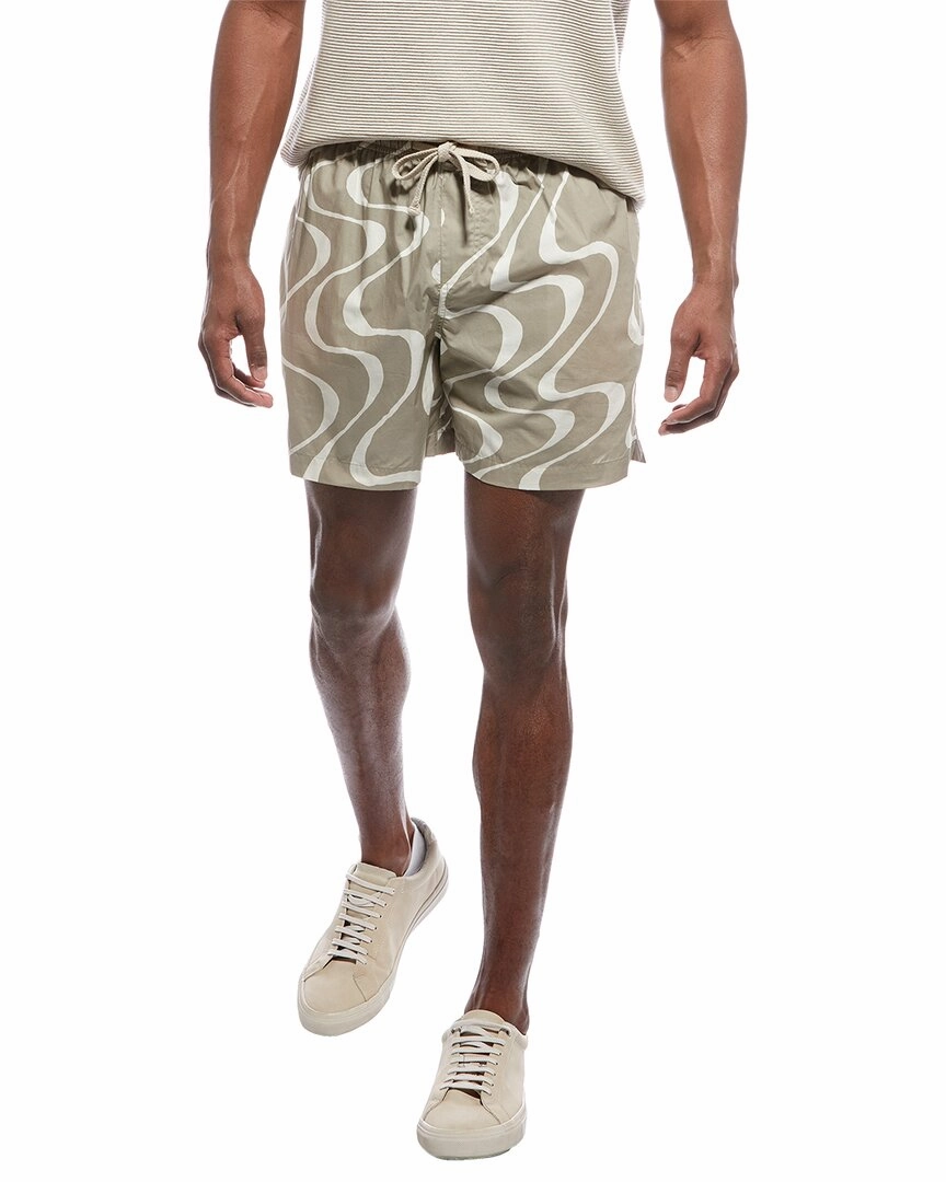 FRAME Denim Abstract Wave Graphic Short