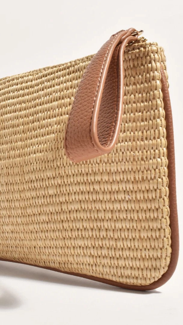 Francesca Weave Pouch -  Natural/Tan