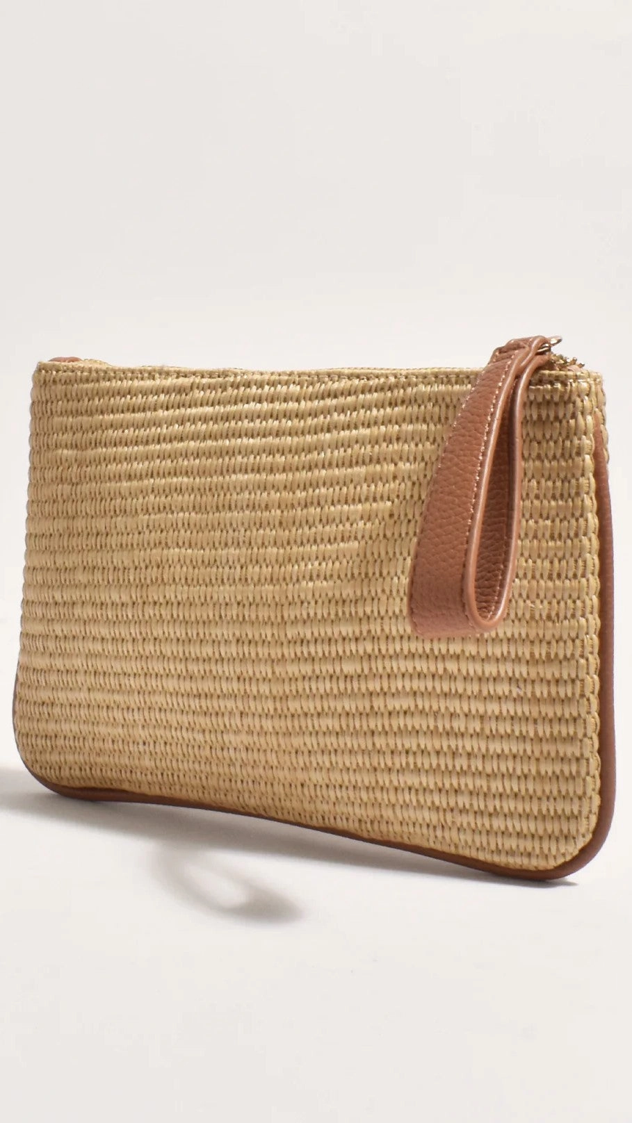 Francesca Weave Pouch -  Natural/Tan