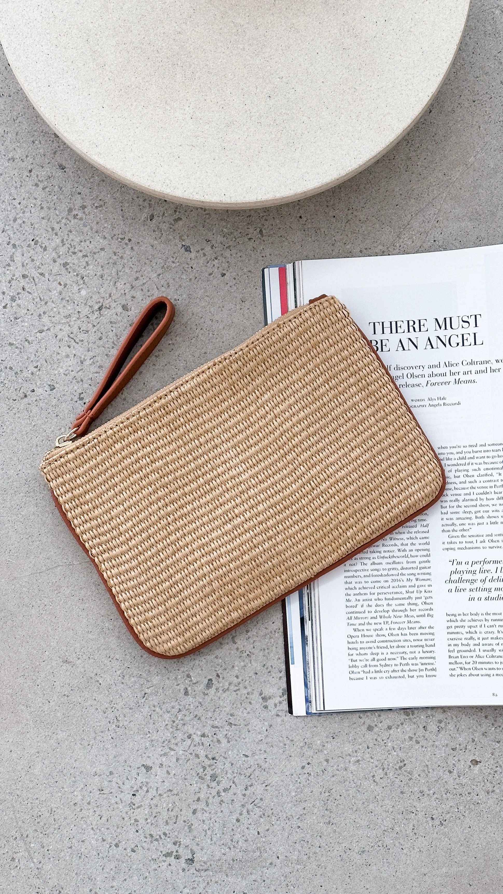 Francesca Weave Pouch -  Natural/Tan