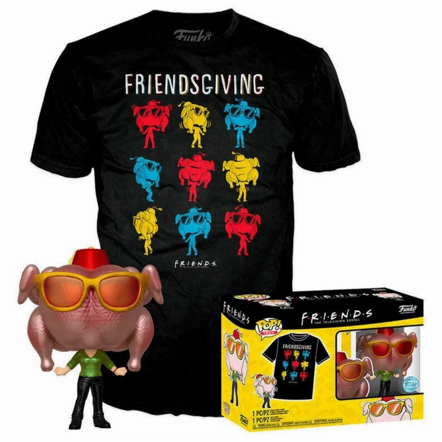 Friends Monica with Turkey Pop! Vinyl and Tee Set