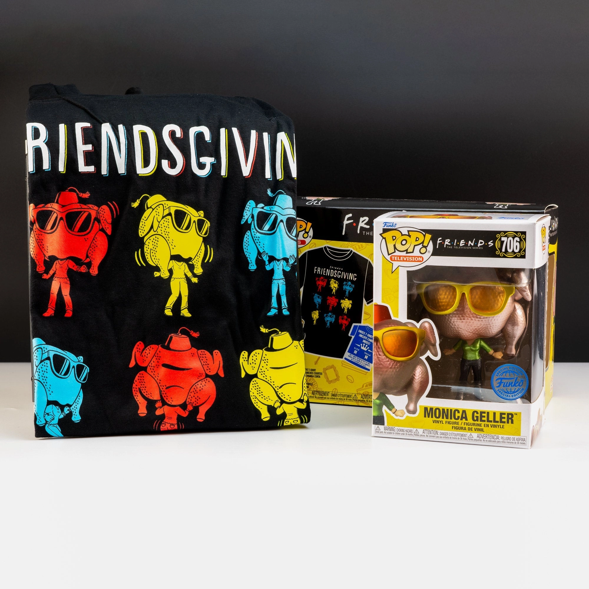 Friends Monica with Turkey Pop! Vinyl and Tee Set