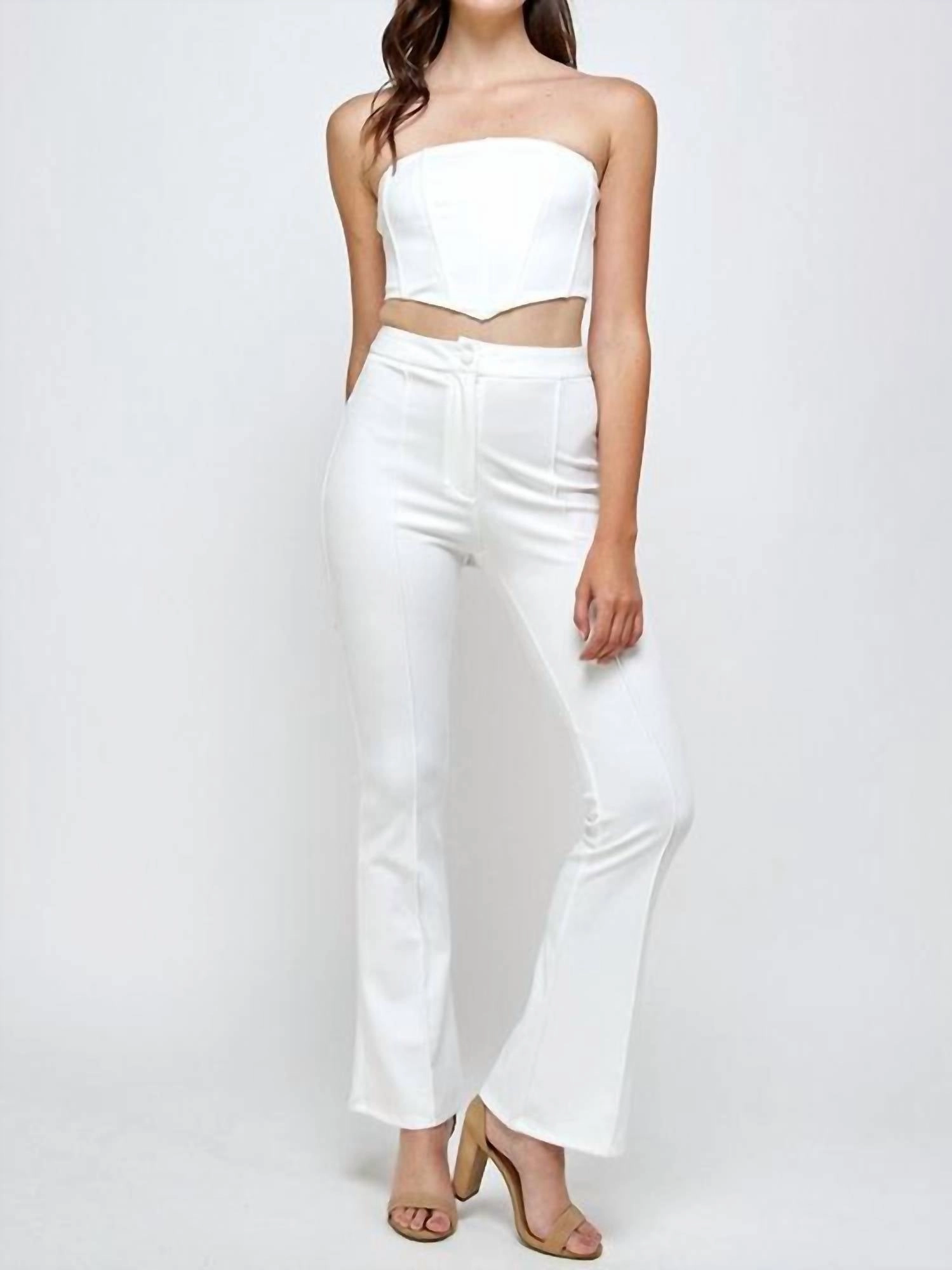 From Day To Night Pant Set In White
