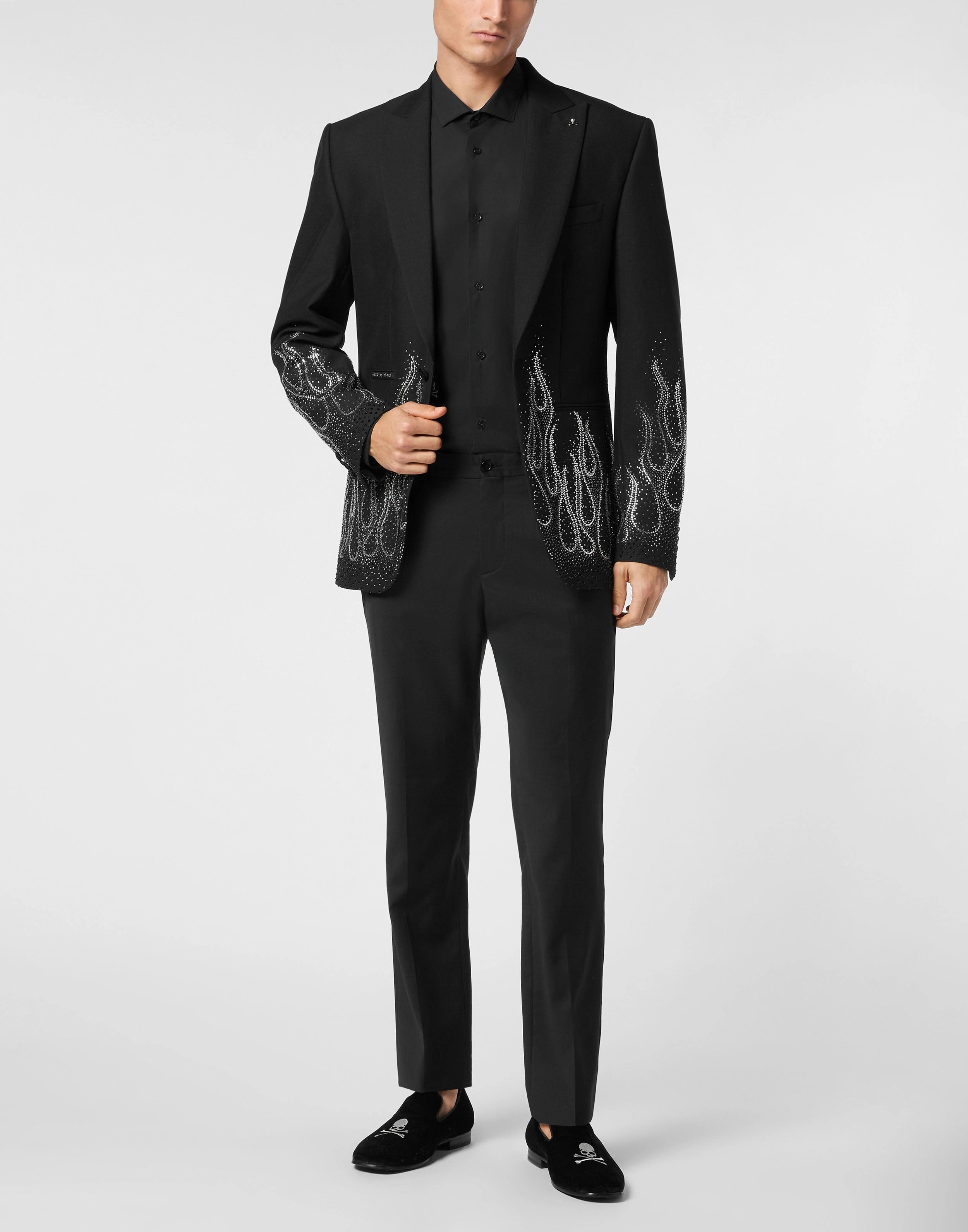 Gabardine Blazer LS Strass Flame
