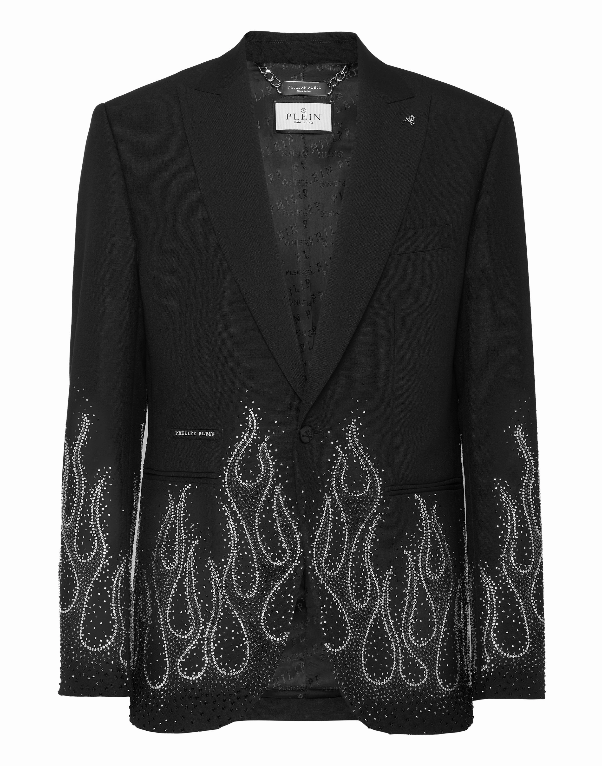 Gabardine Blazer LS Strass Flame
