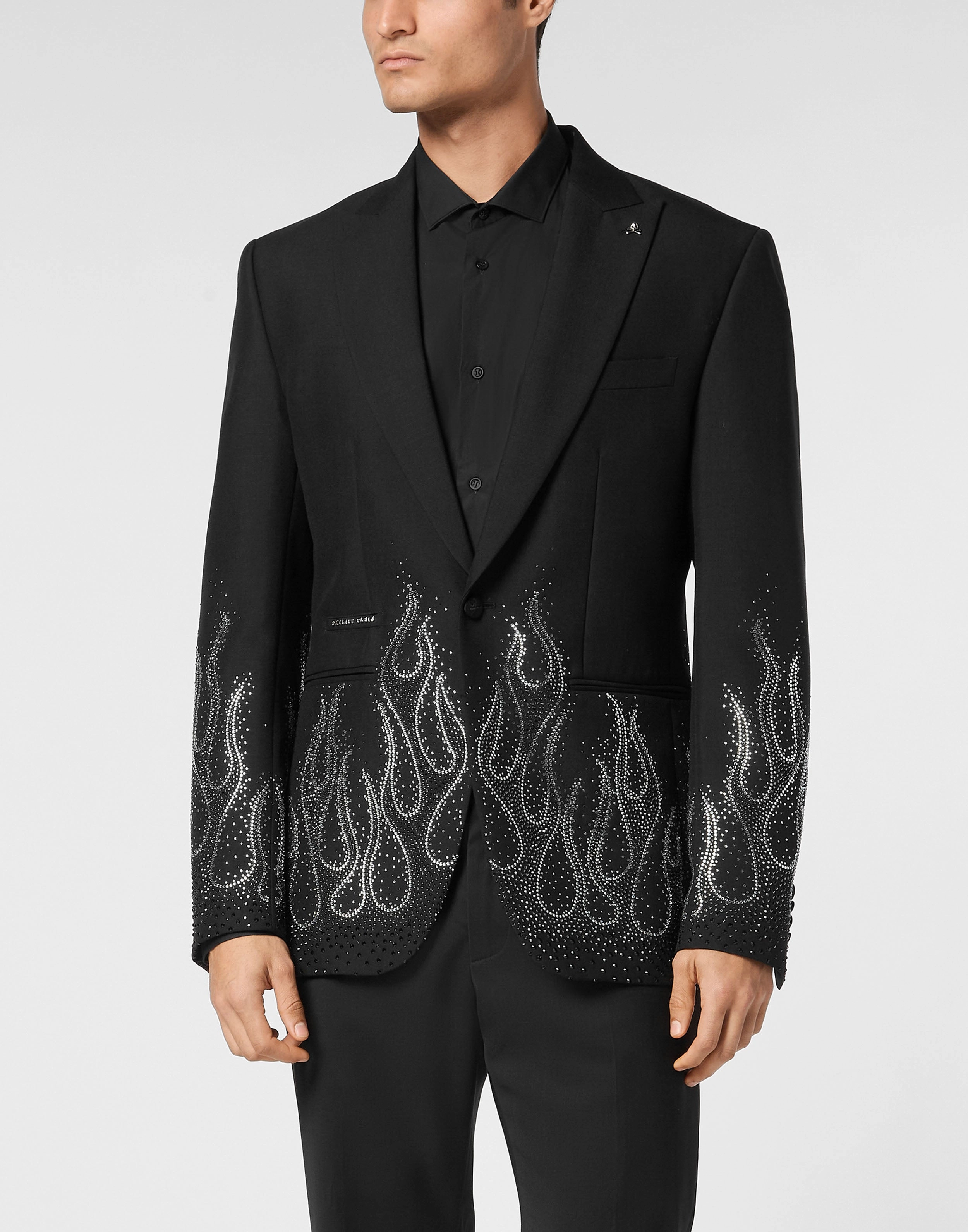 Gabardine Blazer LS Strass Flame