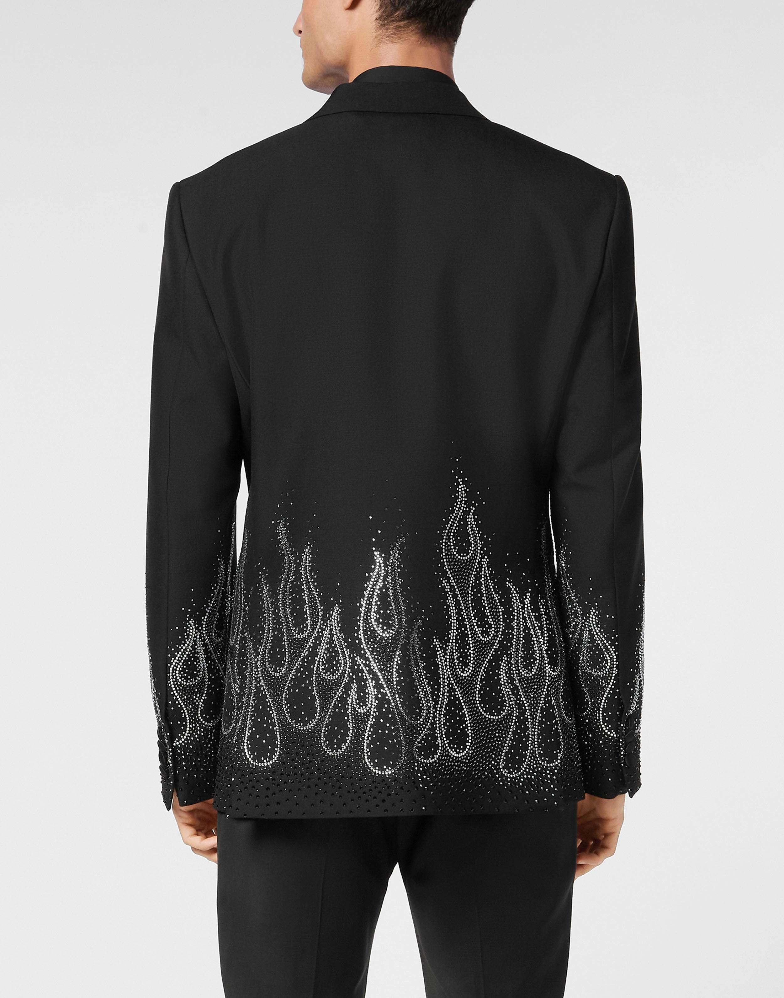 Gabardine Blazer LS Strass Flame