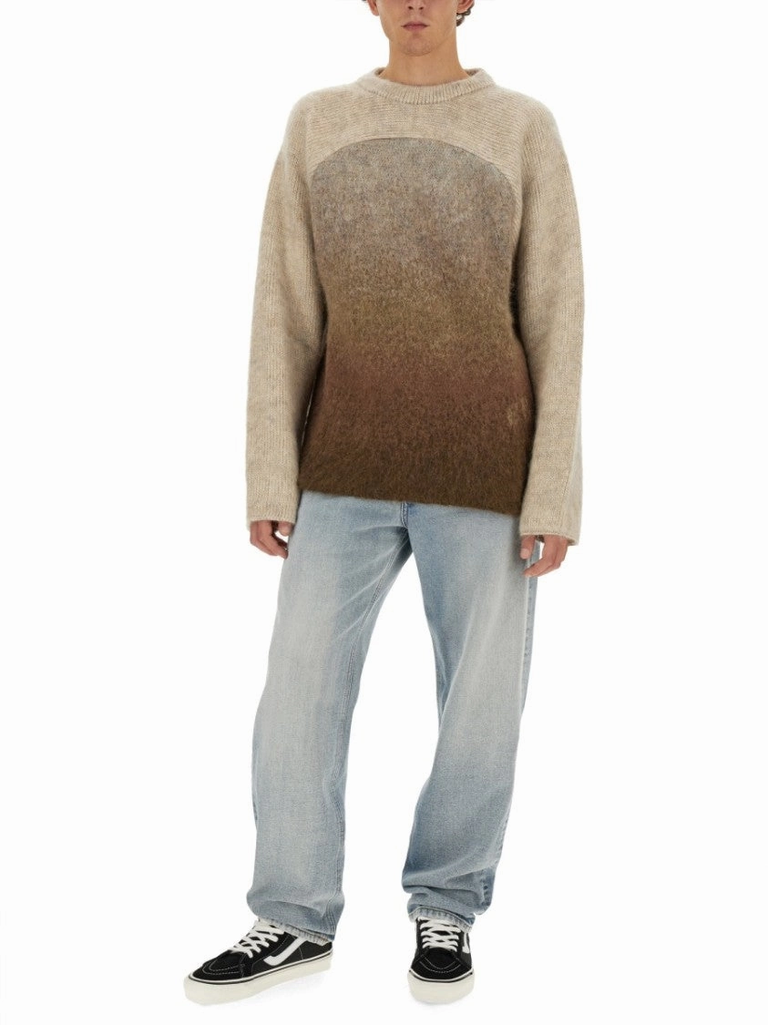 Gradient Mohair Blend Knit With Relaxed Silhouette