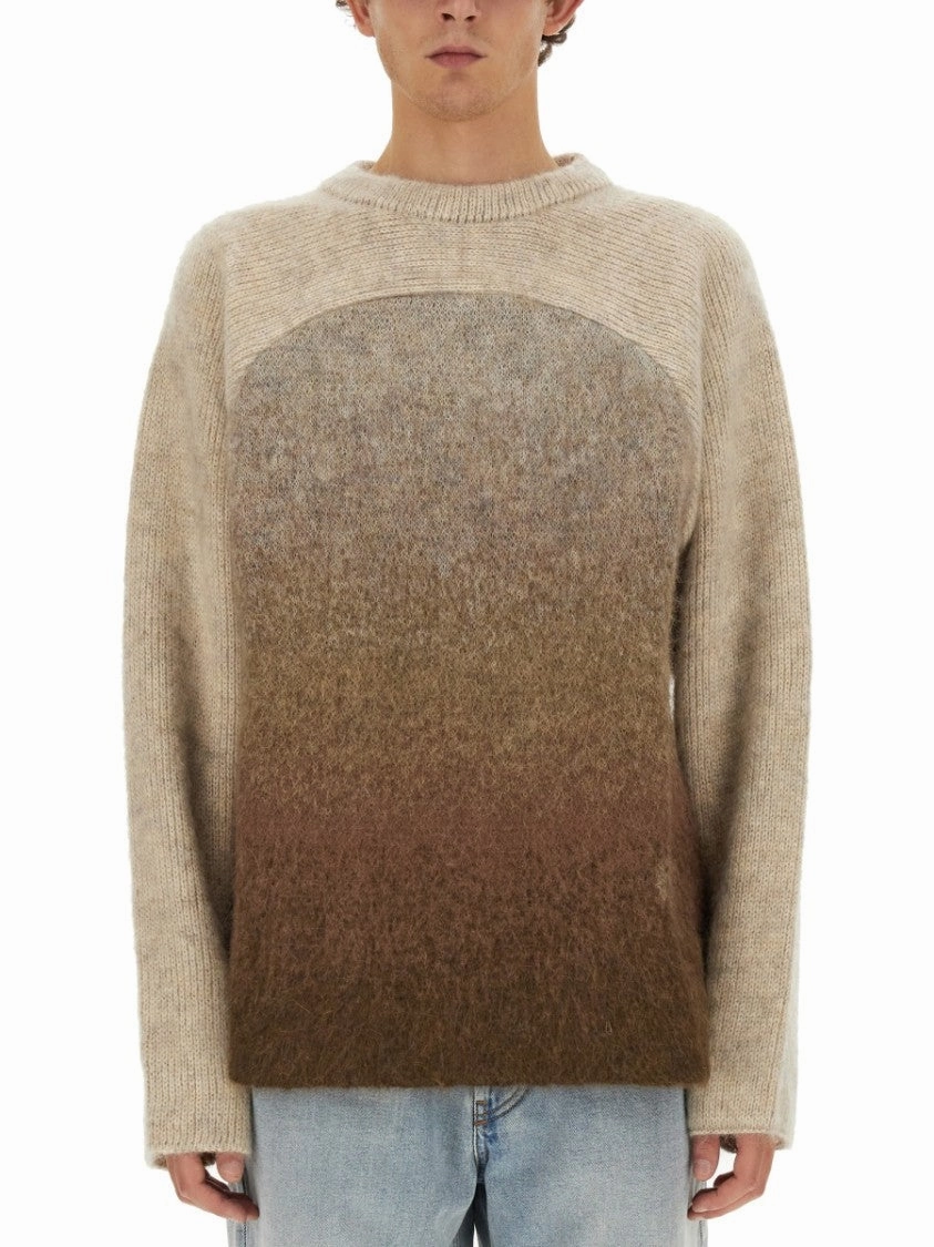 Gradient Mohair Blend Knit With Relaxed Silhouette