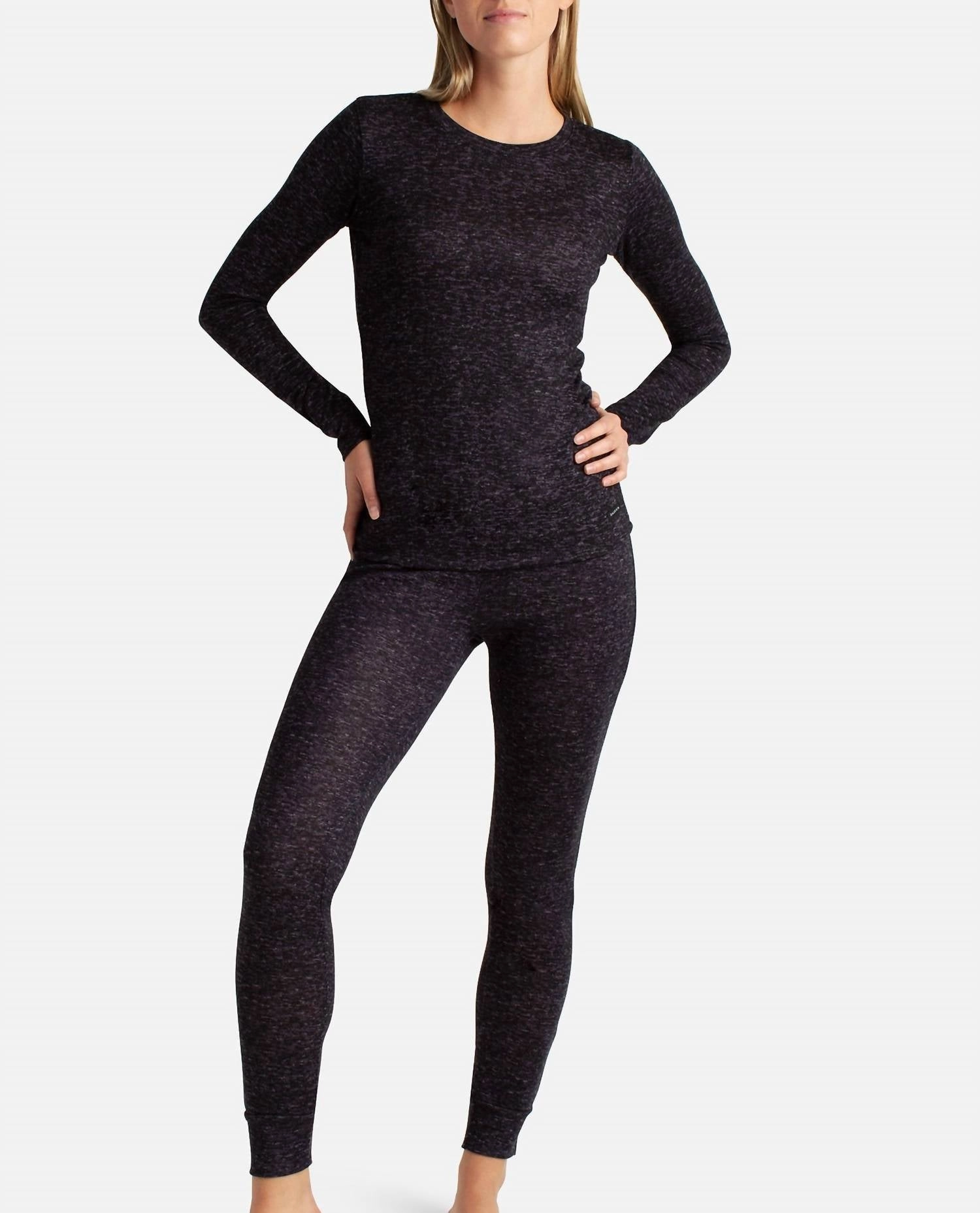 Hacci Layering Set With Leggings In Black Heather