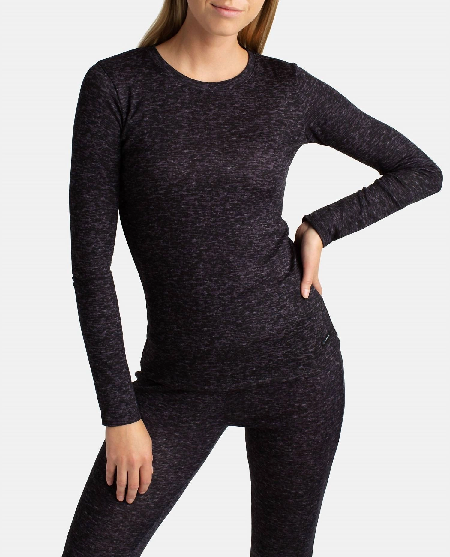Hacci Layering Set With Leggings In Black Heather