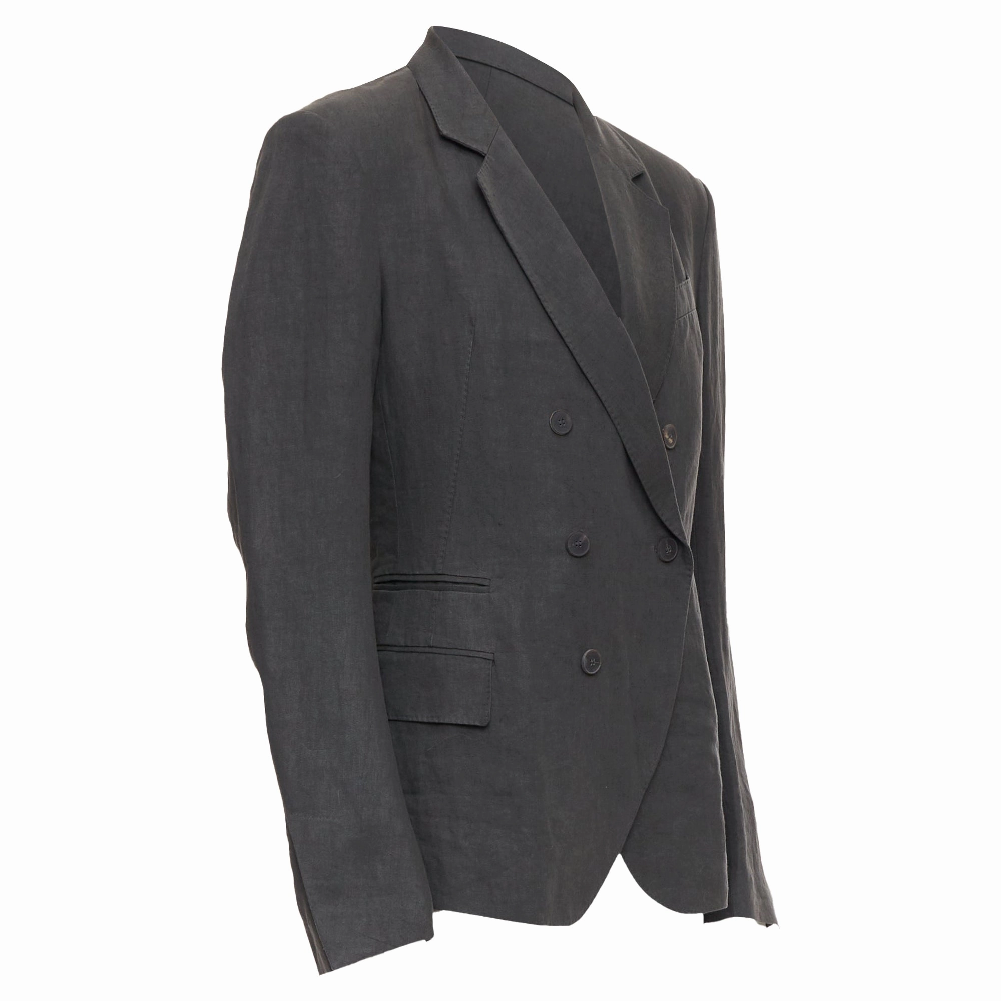 Haider Ackermann Linen Double Breasted Blazer Jacket