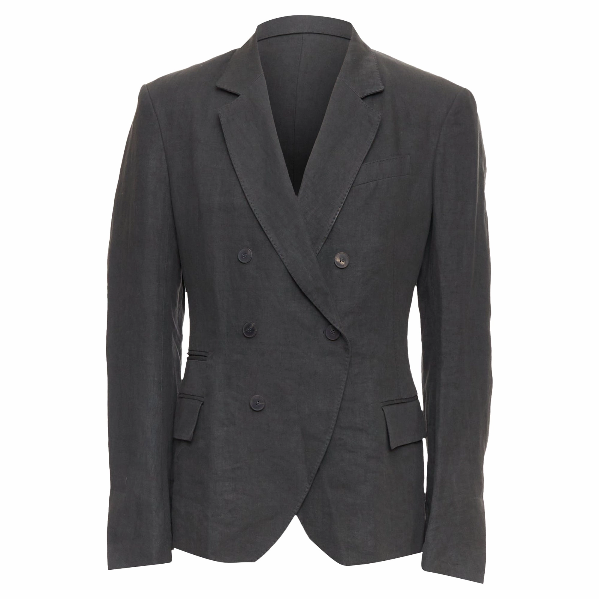 Haider Ackermann Linen Double Breasted Blazer Jacket
