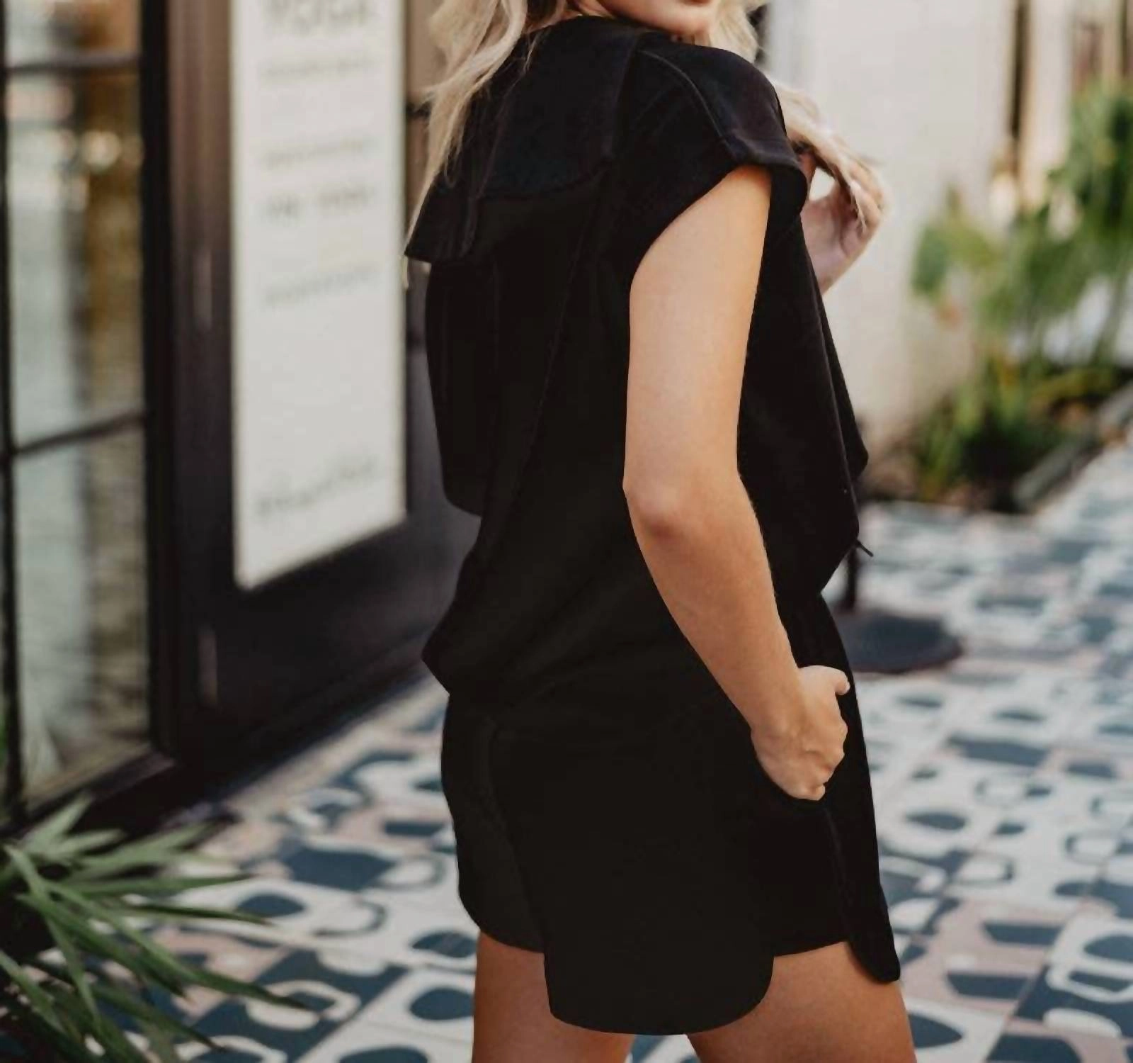 Half Zip Scuba Set In Black