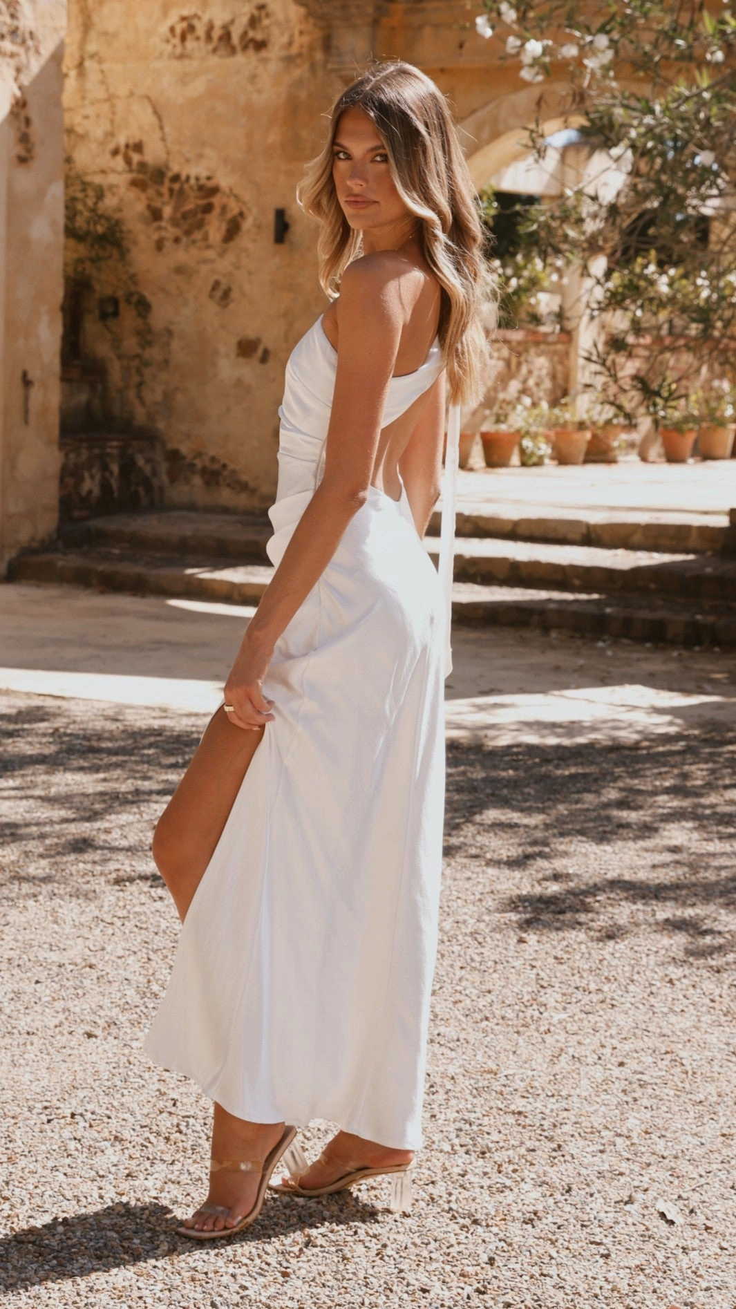 Halle One Shoulder Maxi Dress - Ivory