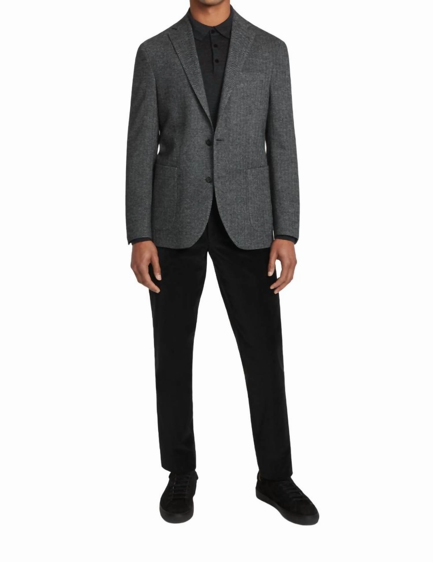 Hampton Blazer - Regular Length In Dark Plaid