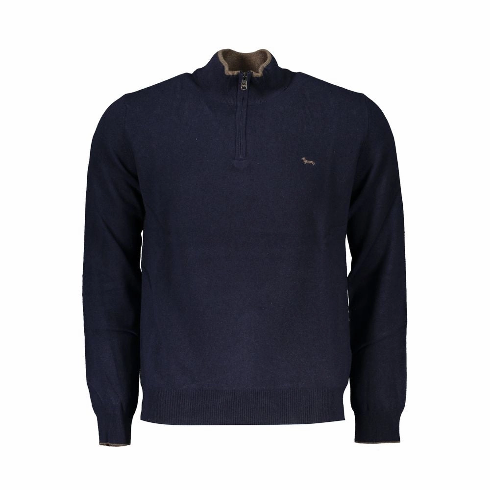 Harmont & Blaine Elegant Contrast Detail Half Zip Men's Sweater