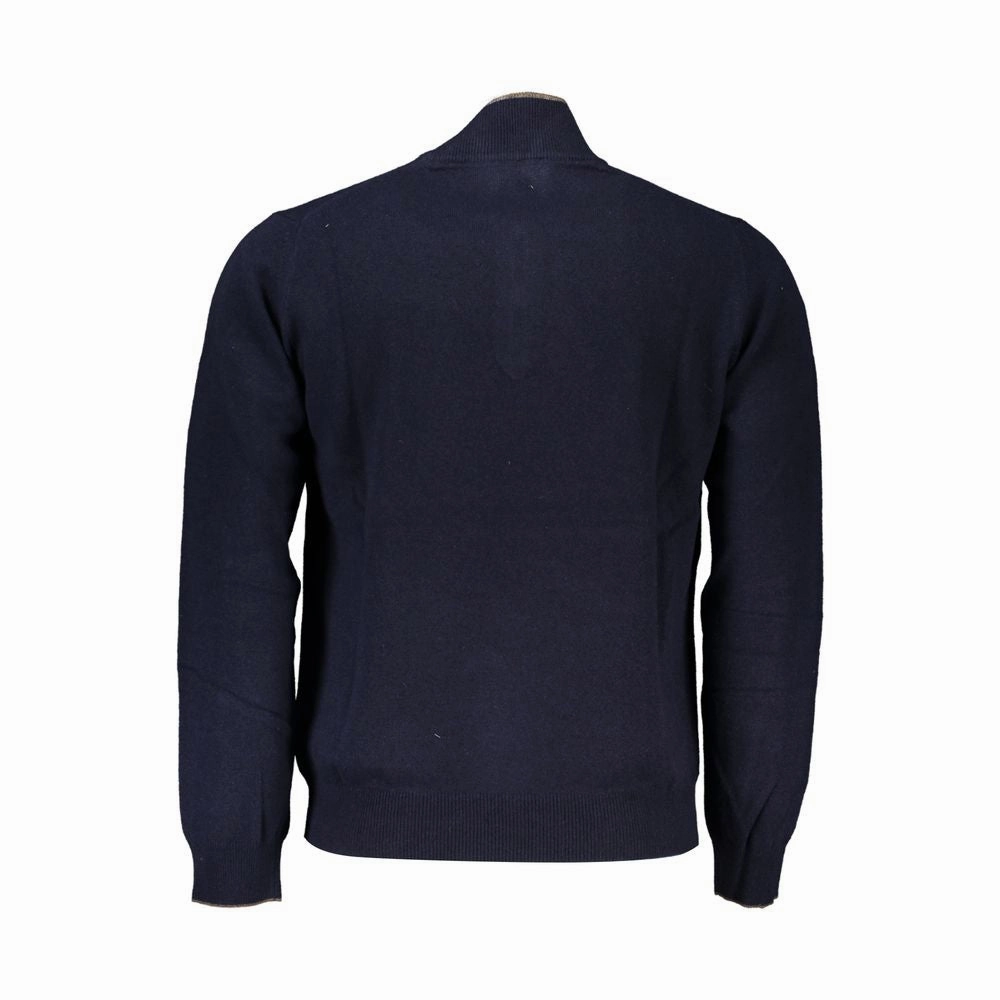 Harmont & Blaine Elegant Contrast Detail Half Zip Men's Sweater