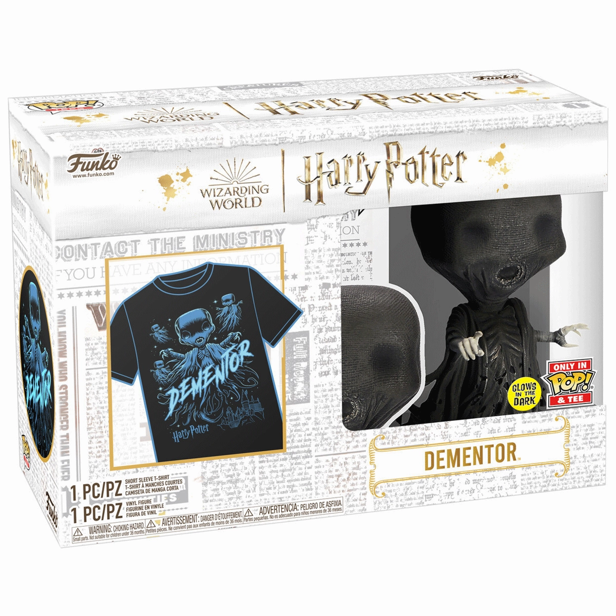 Harry Potter Dementor (Glow in the Dark) Pop! Vinyl and Tee Set