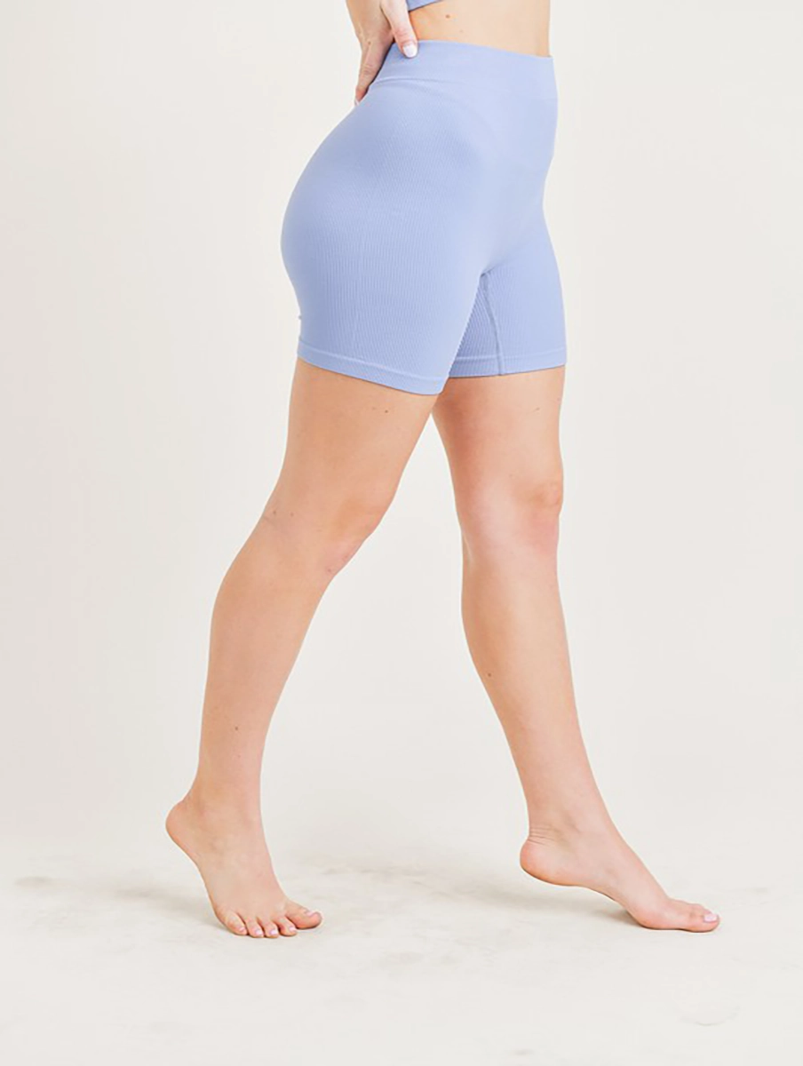 Here For Fun Ribbed Biker Shorts