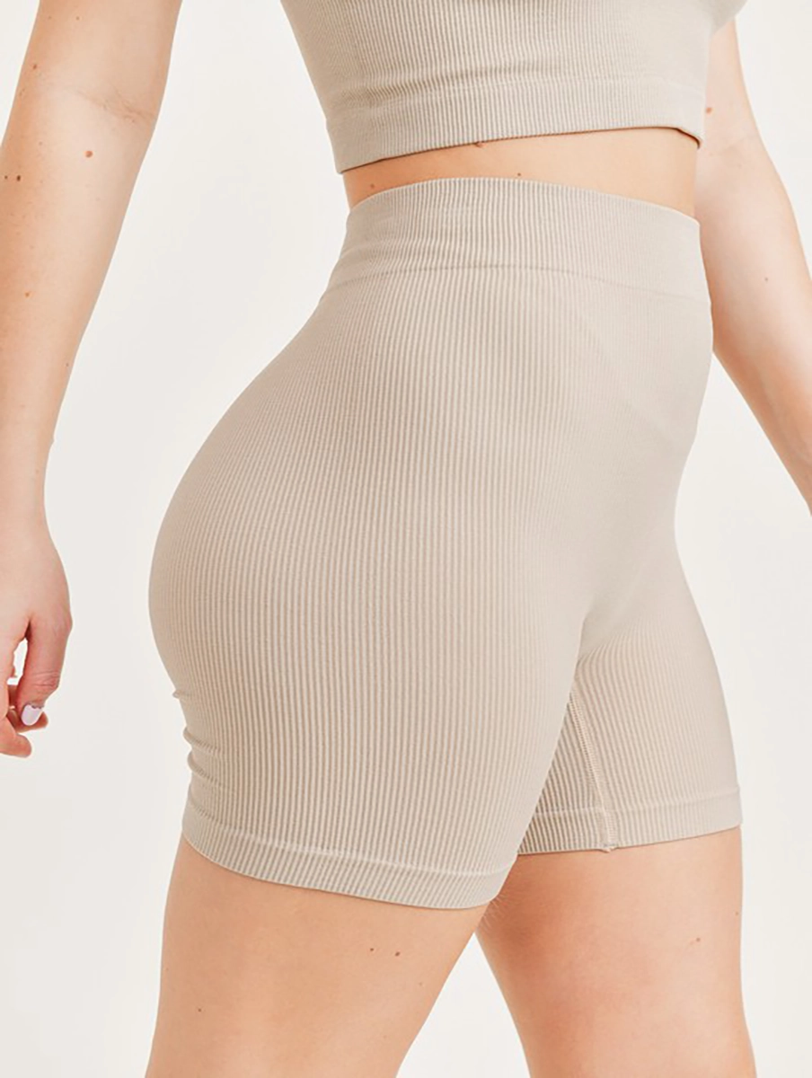 Here For Fun Ribbed Biker Shorts