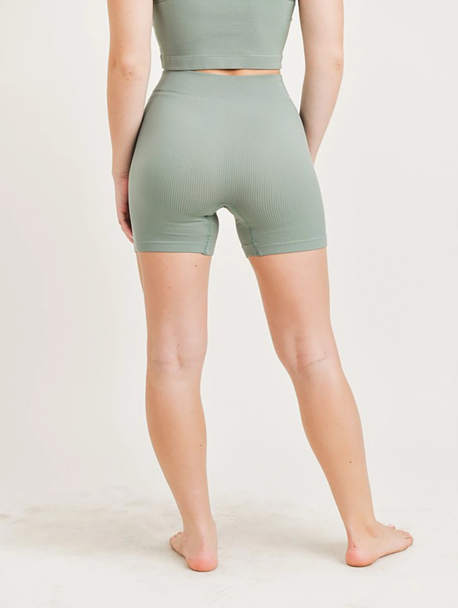 Here For Fun Ribbed Biker Shorts