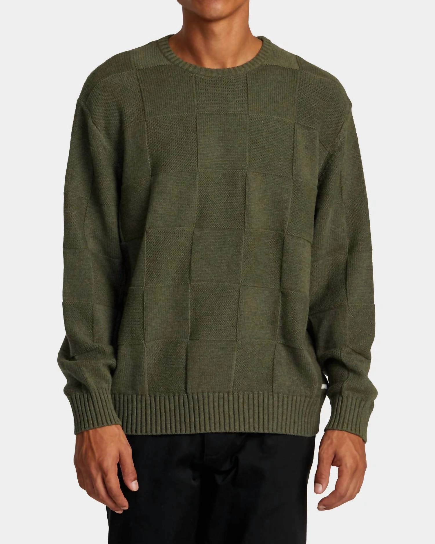 Hi Grade Boro Sweater In Olive Heather
