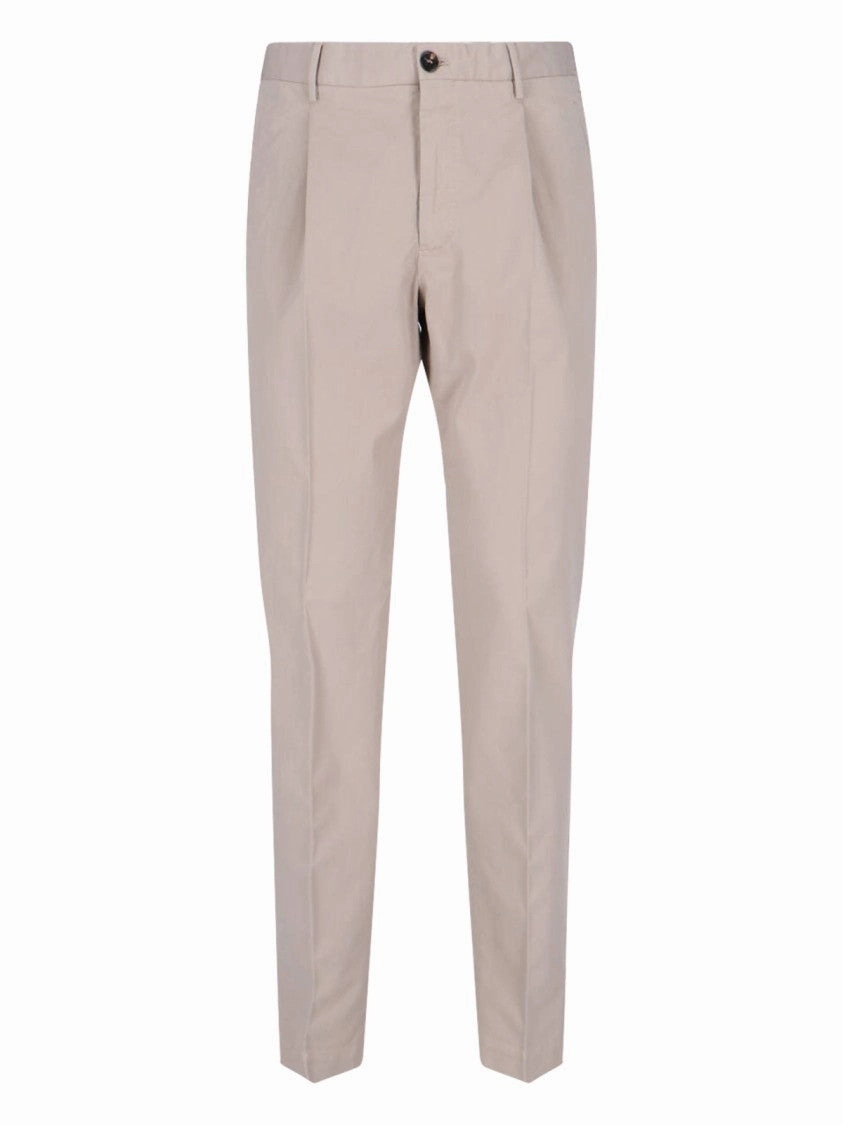 High-Waisted Beige Chino Pants With Tailored Detailing