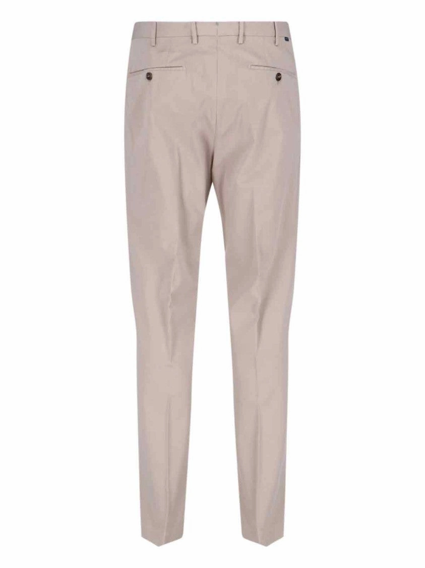 High-Waisted Beige Chino Pants With Tailored Detailing