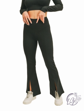 High-Waisted Flare Front Slit Leggings affordable athletic pants for men
