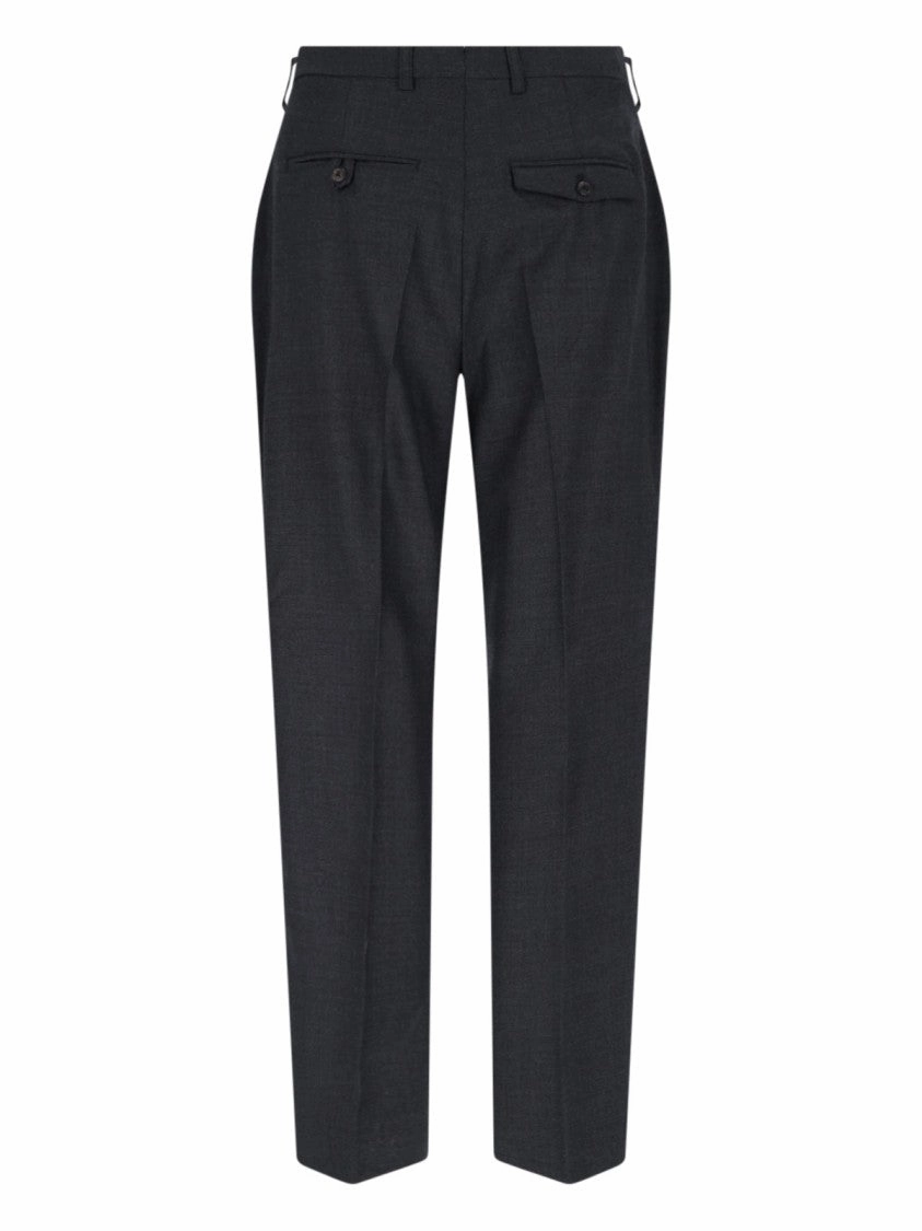 High-Waisted Wool Chino Trousers With Straight Fit