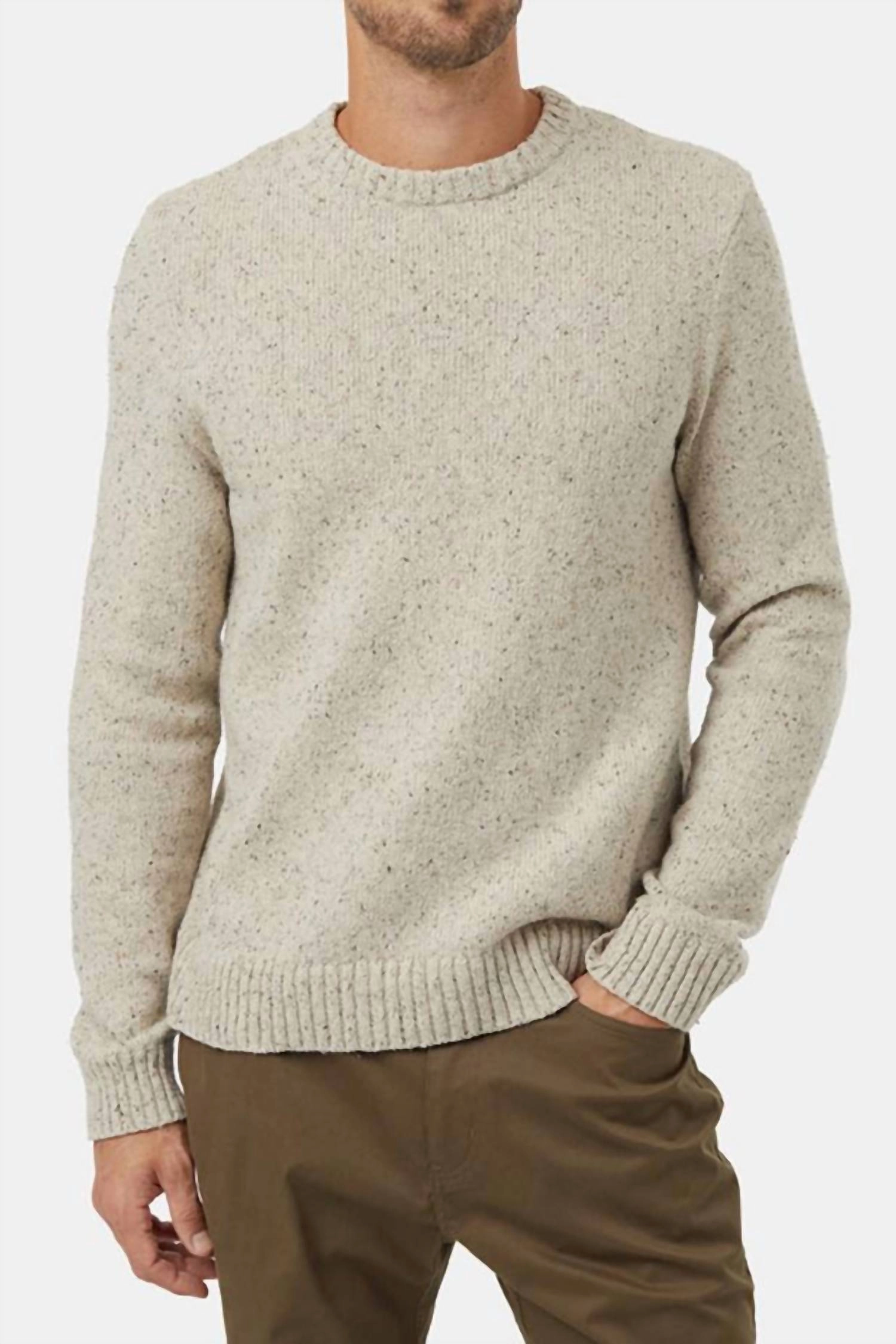 Highline Nep Crew Sweater In Pale Oak Heather Nep