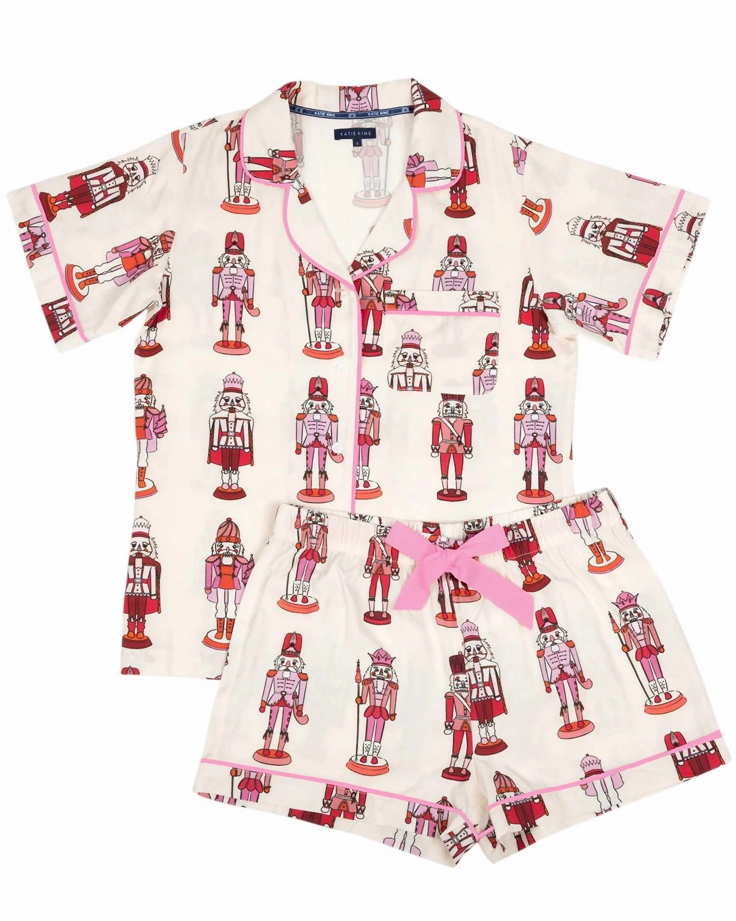 Holiday March Pajama Shorts Set In Pink