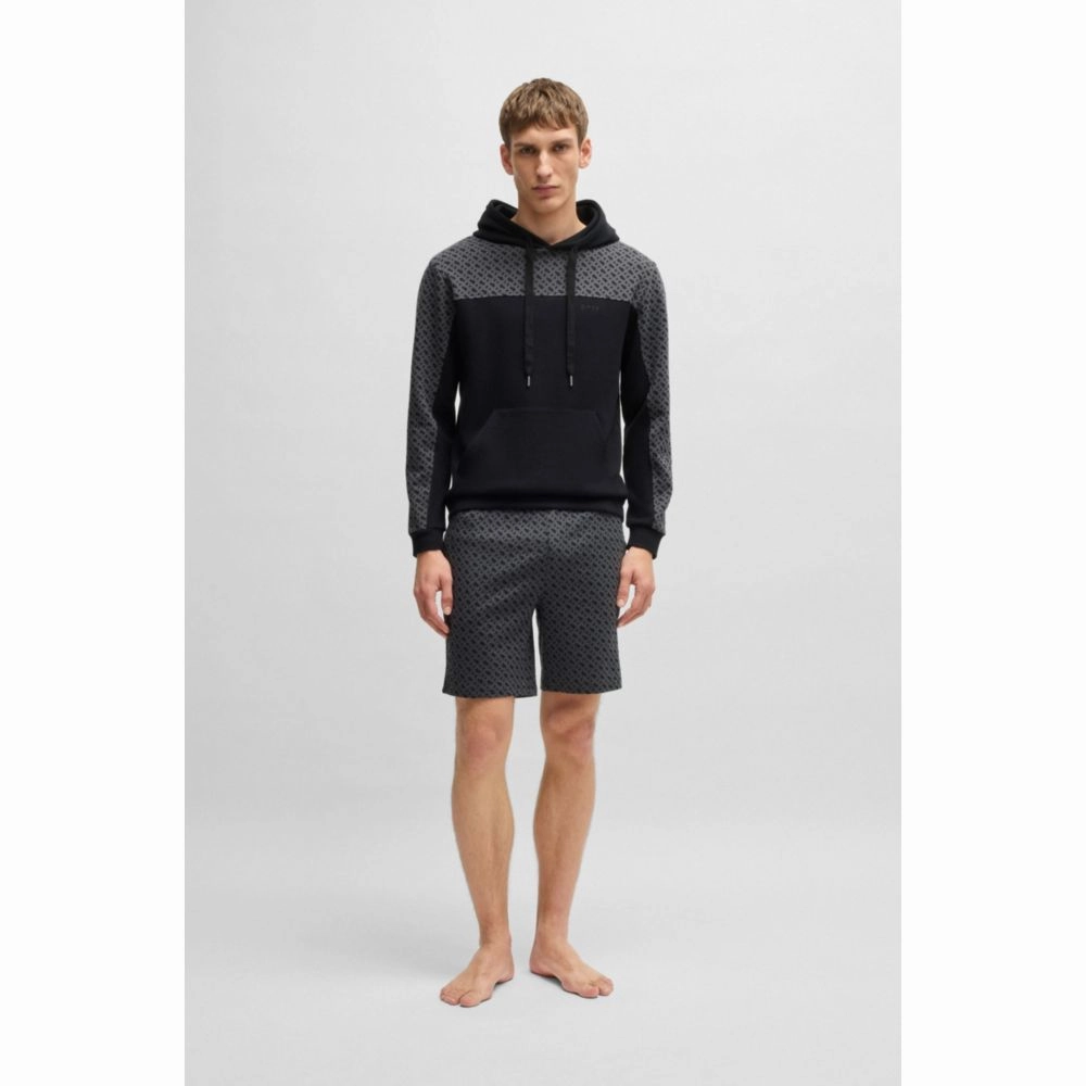 Hoodie with monogram pattern