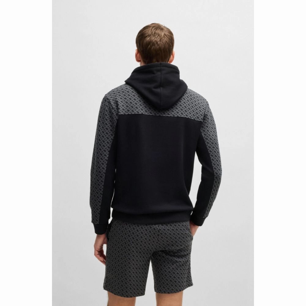 Hoodie with monogram pattern