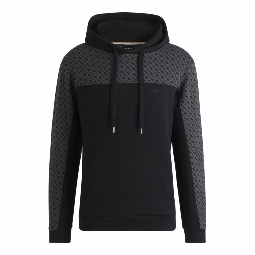 Hoodie with monogram pattern