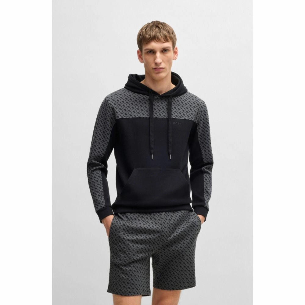 Hoodie with monogram pattern