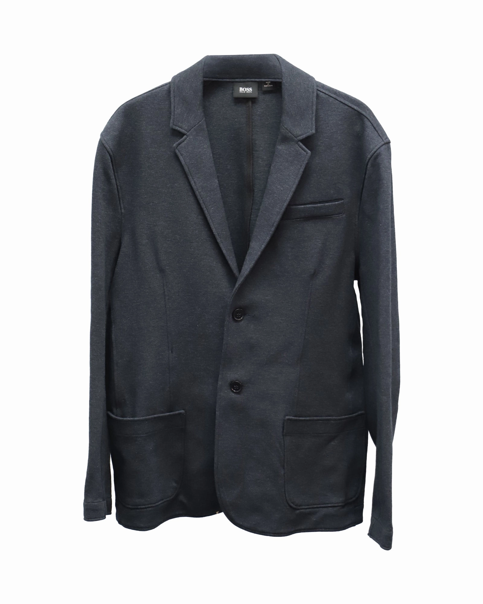 Hugo Boss Slim Fit Tailored Blazer in Navy Blue Cotton