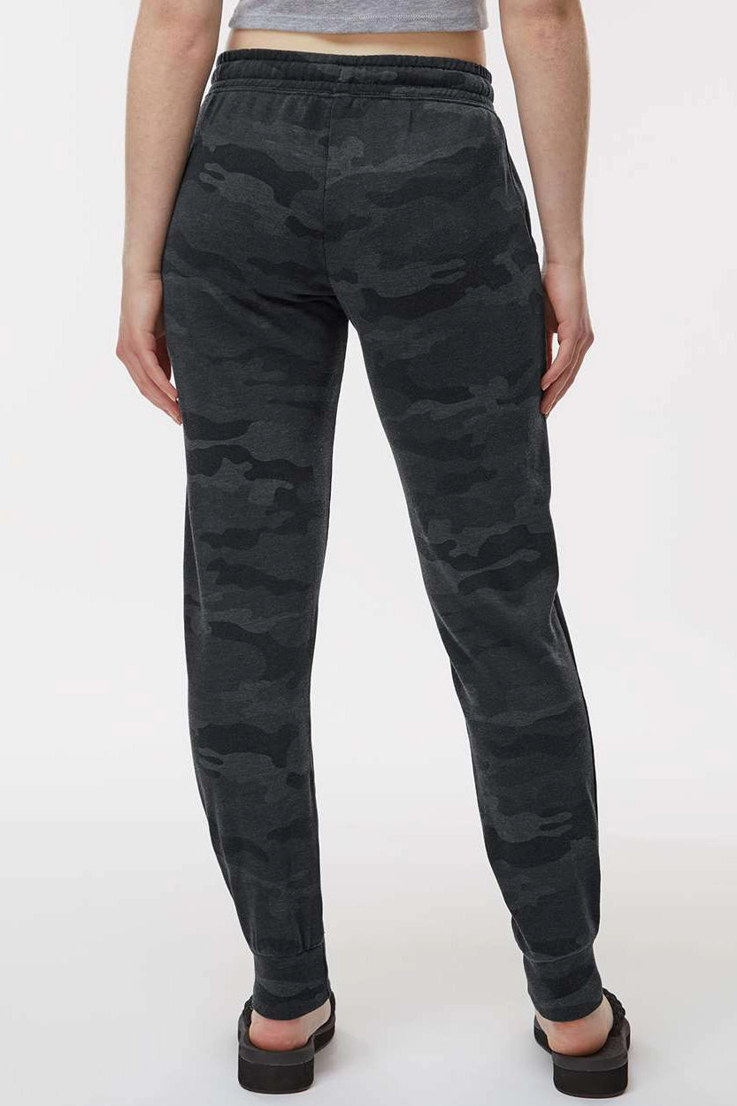 Independent Trading Company Womens California Wave Wash Sweatpants w/ Pockets - Heather Black Camo