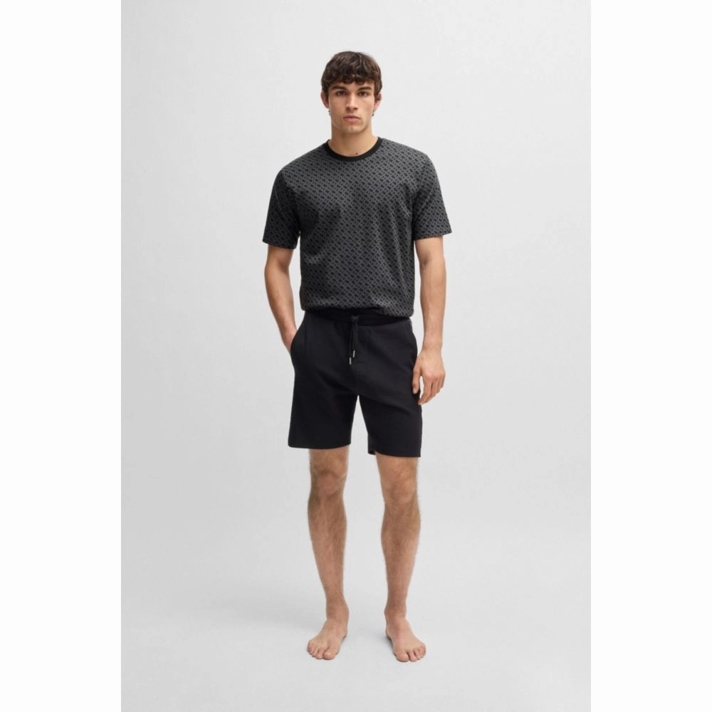 Interlock-cotton pajama T-shirt with Double B monogram print