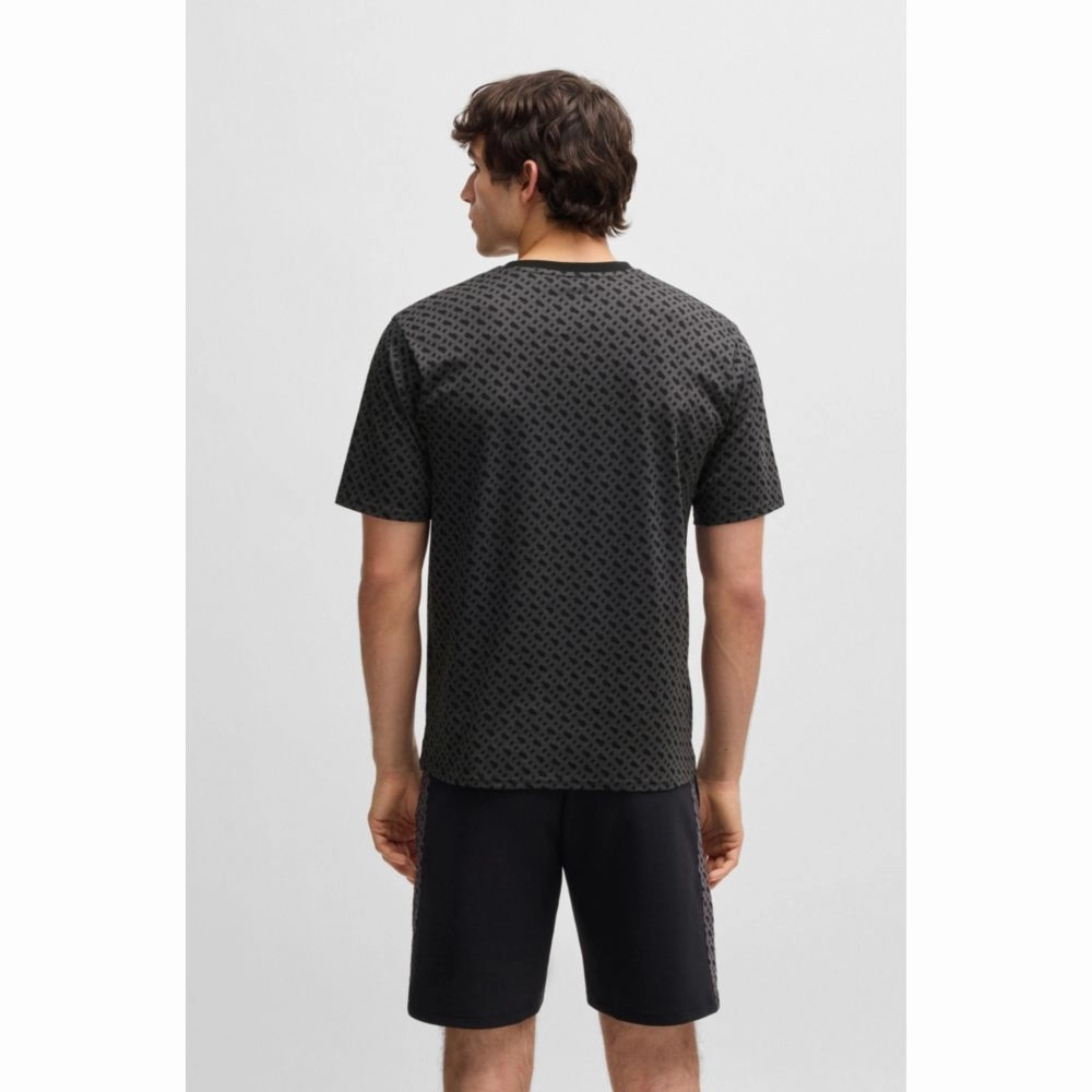 Interlock-cotton pajama T-shirt with Double B monogram print