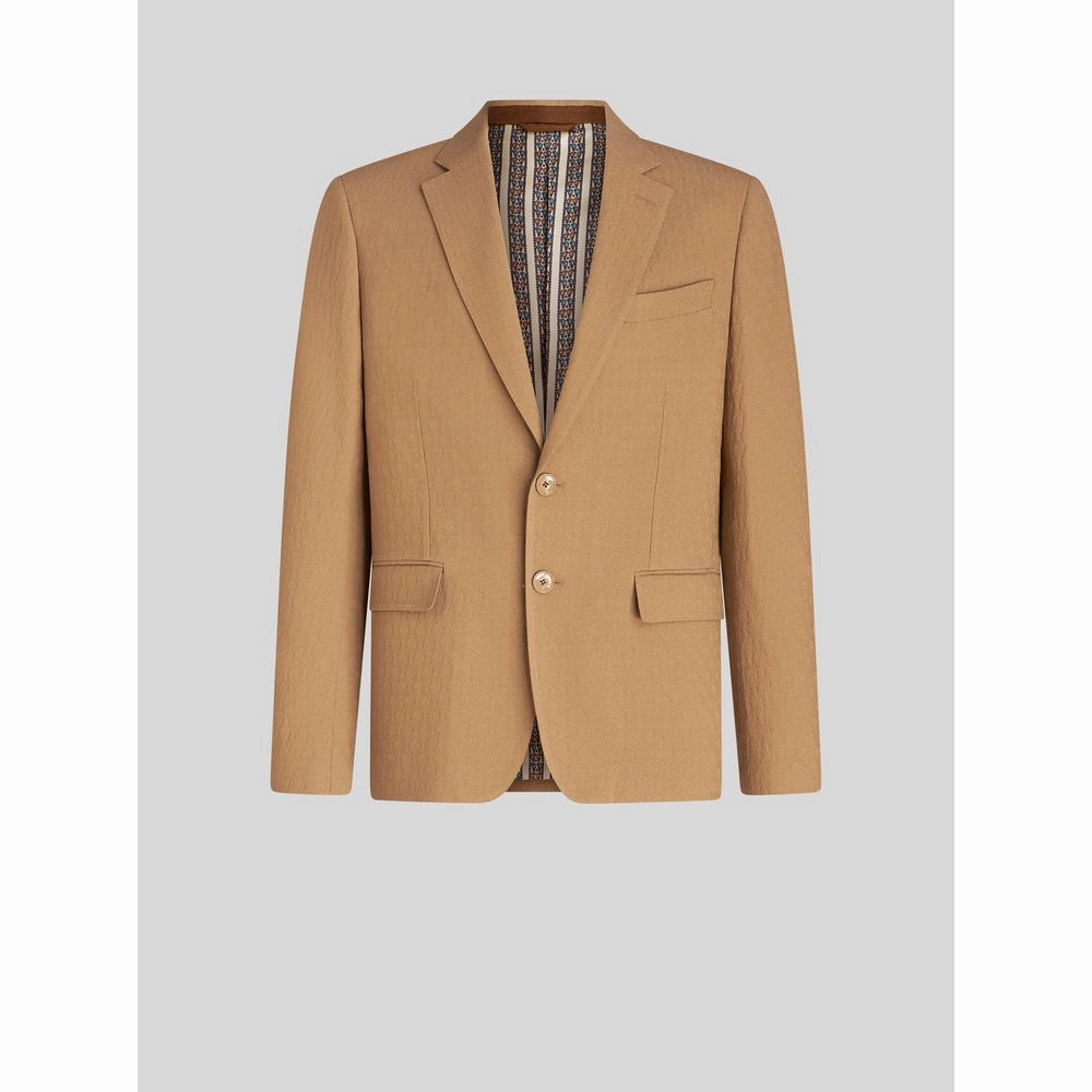 JACQUARD JACKET WITH TIE PRINT DESIGNS