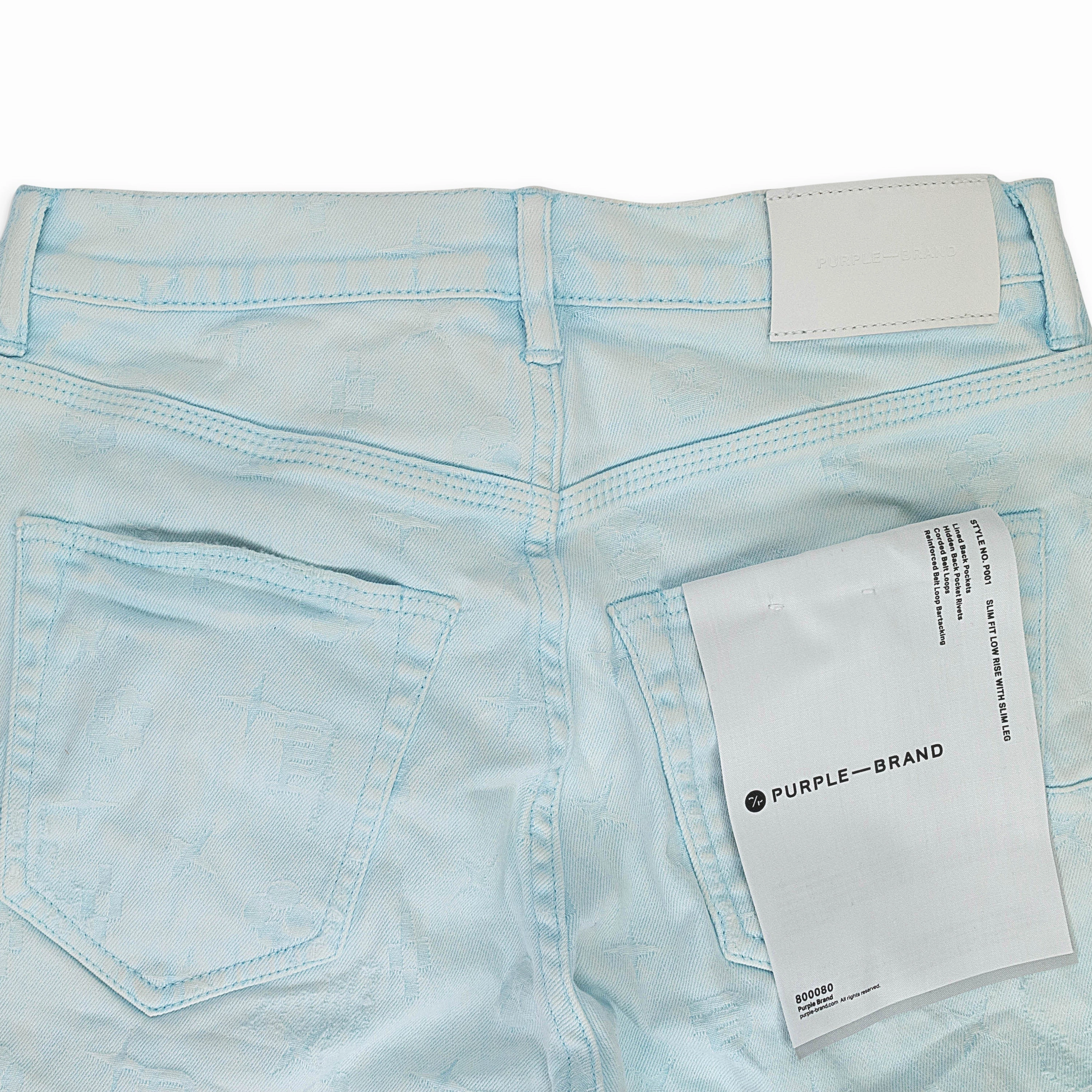 JACQUARD MONOGRAM BLUE SKINNY JEANS