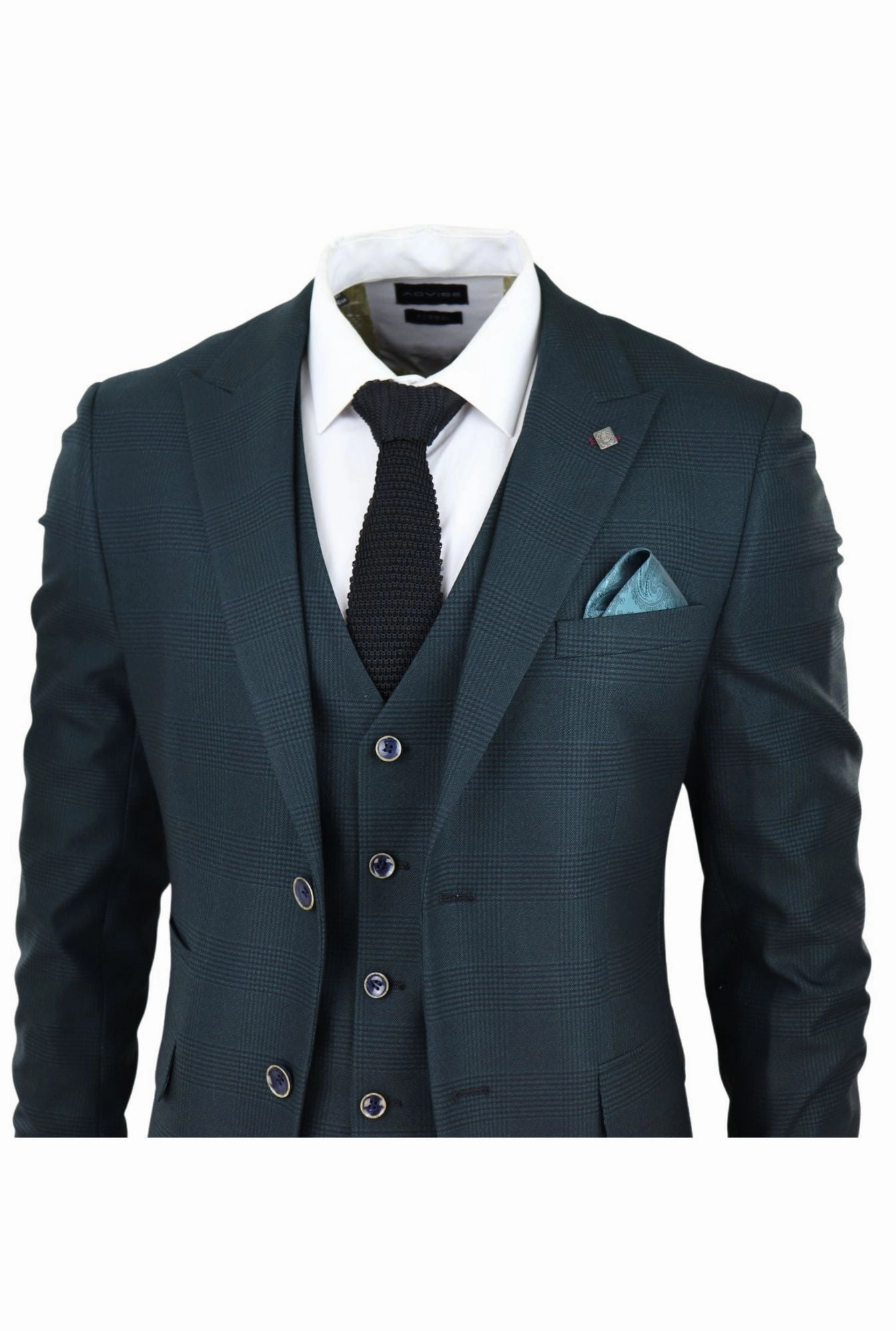 Jasper Olive Green 3 Piece Suit Check