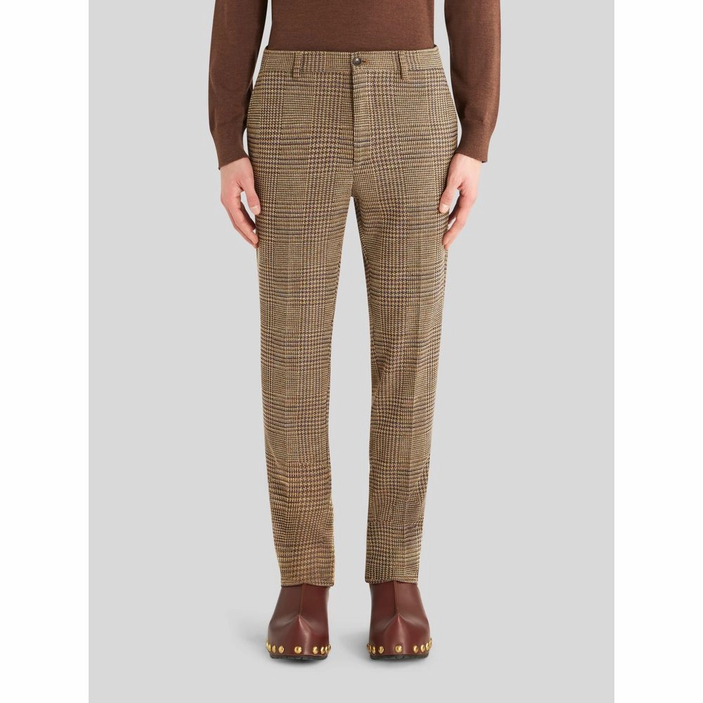 JERSEY TROUSERS WITH CHECK PATTERN