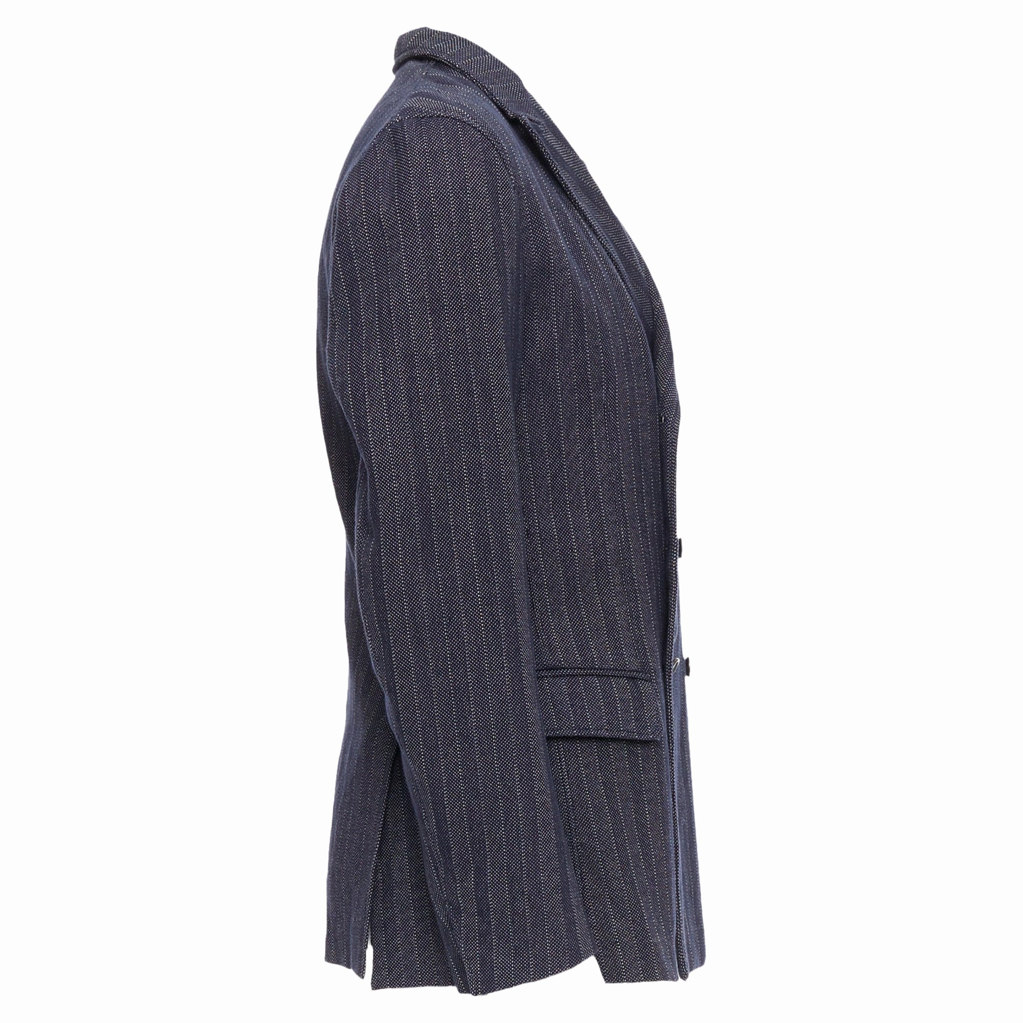 Jil Sander Cotton Striped Double Breasted Blazer