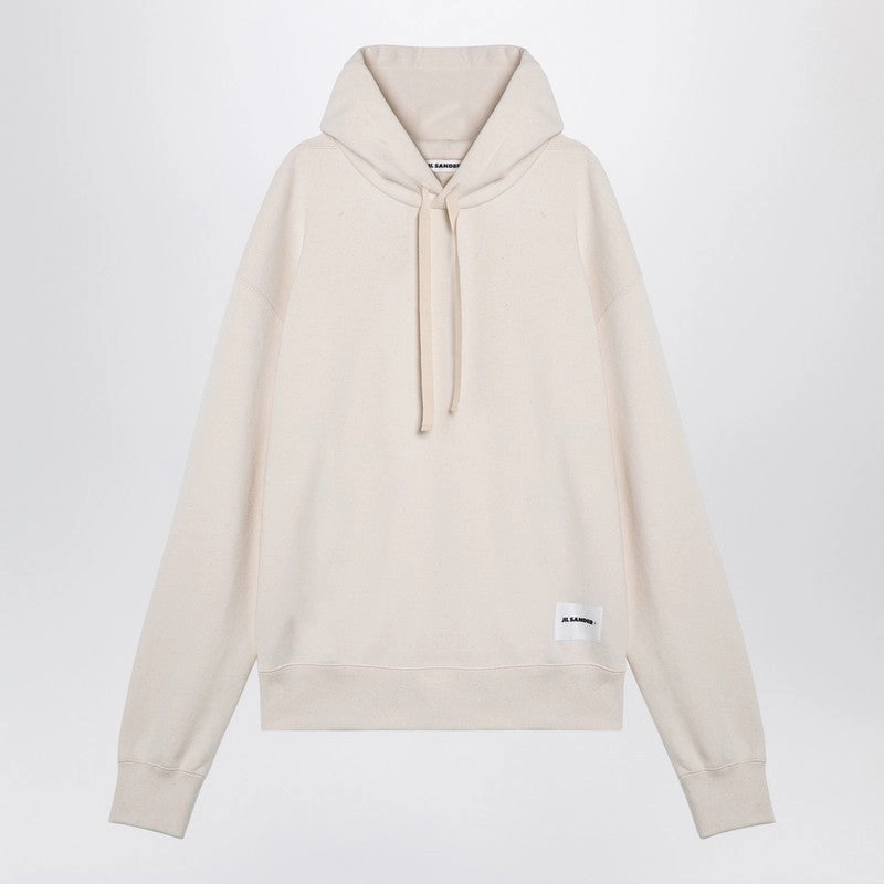 Jil Sander Men's ivory Sweater With Logo Patch