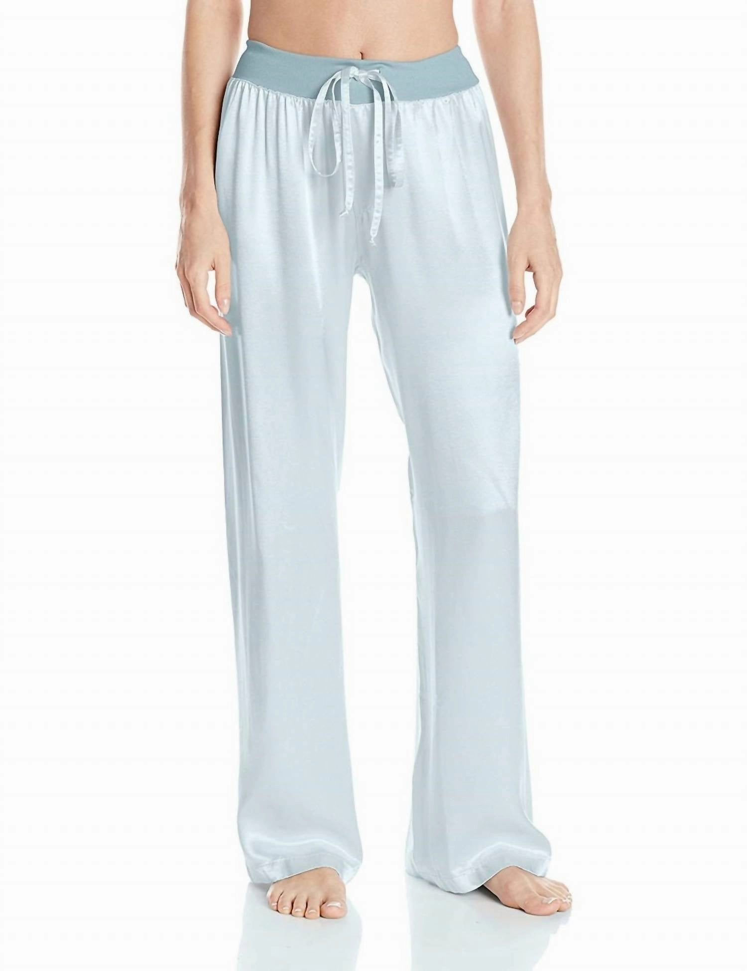 Jolie Satin Pant With Draw String In Aqua