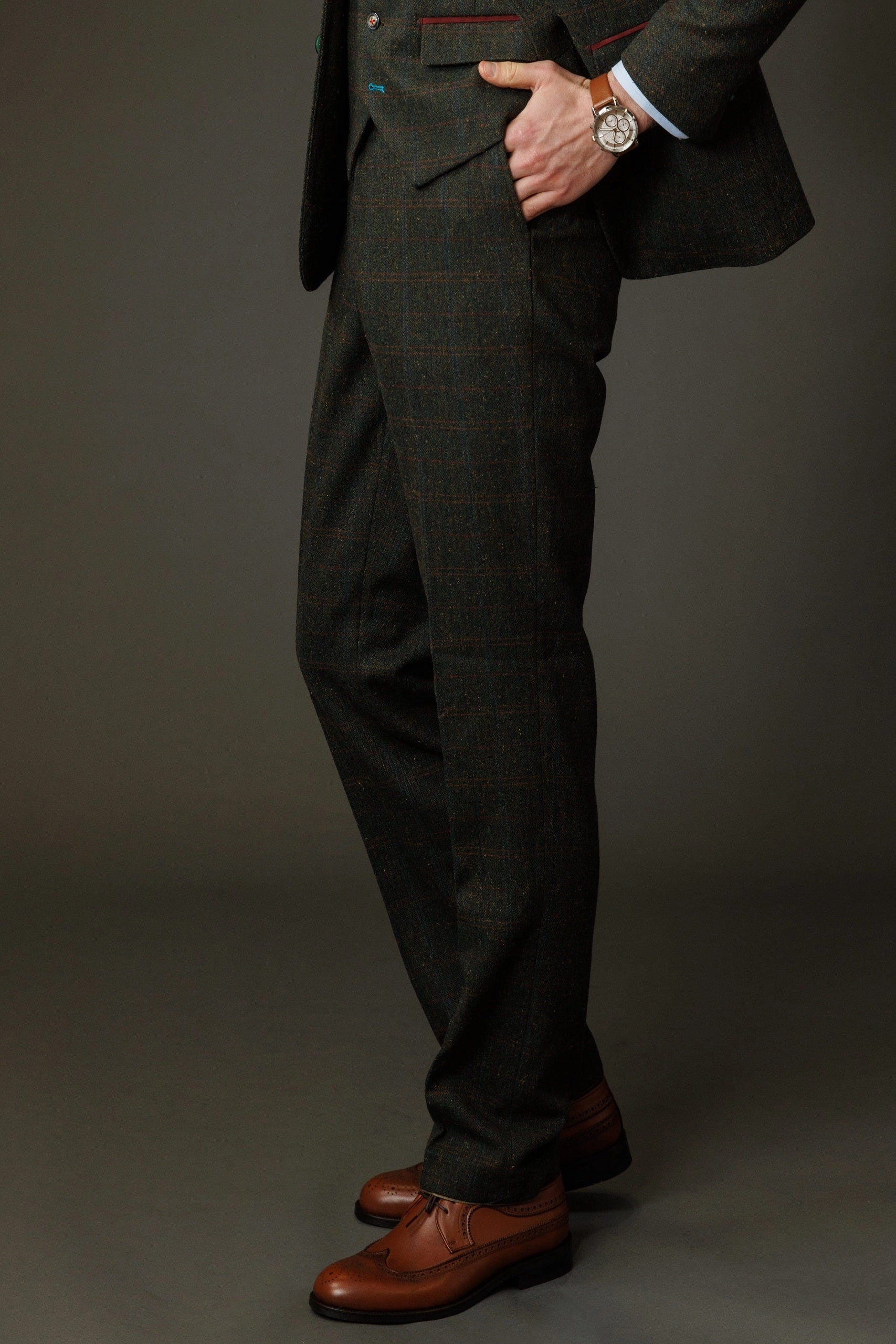 Joshua Tweed Check Trousers
